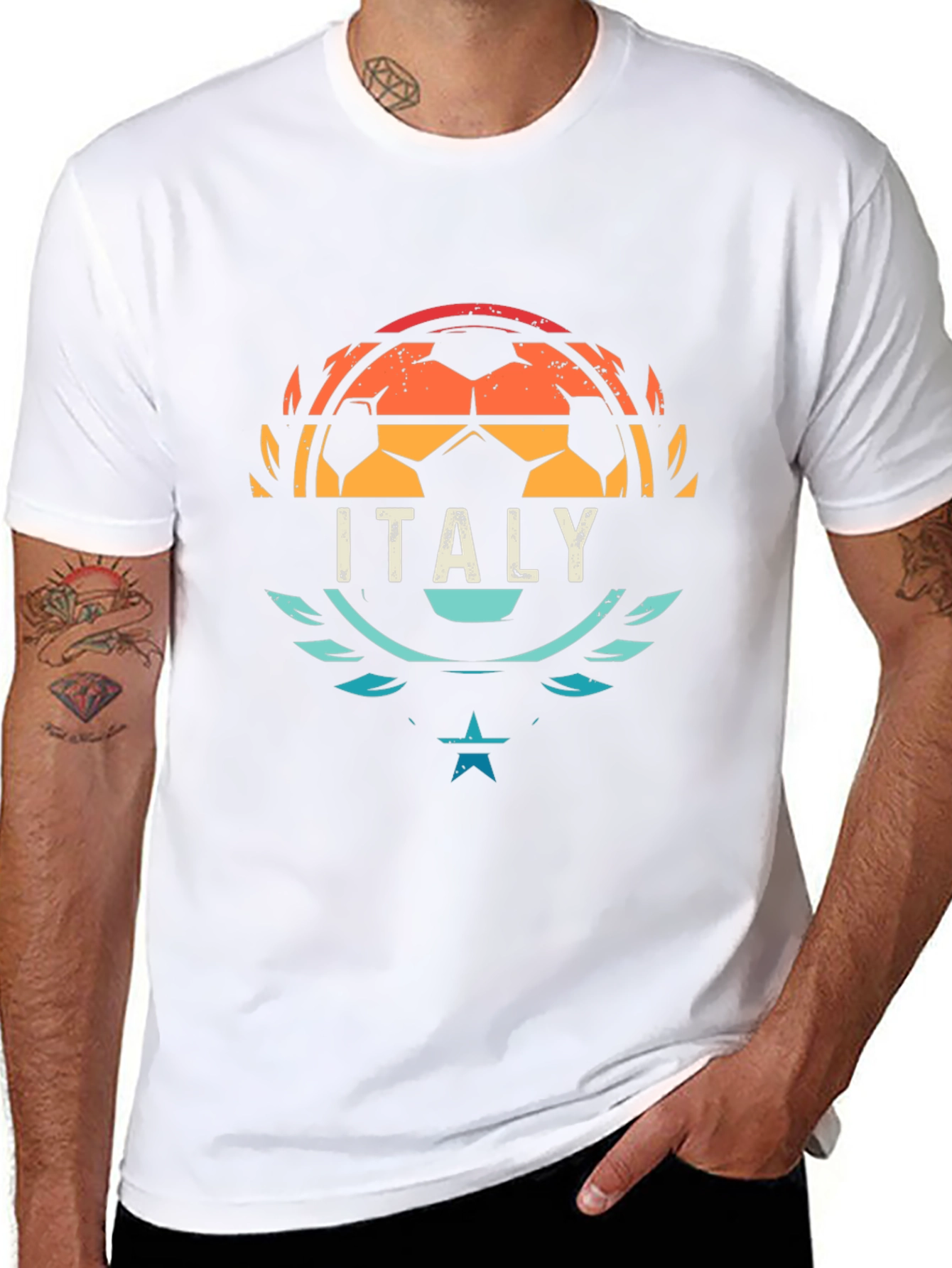Italy Soccer T-Shirt - Retro Style Football Tee