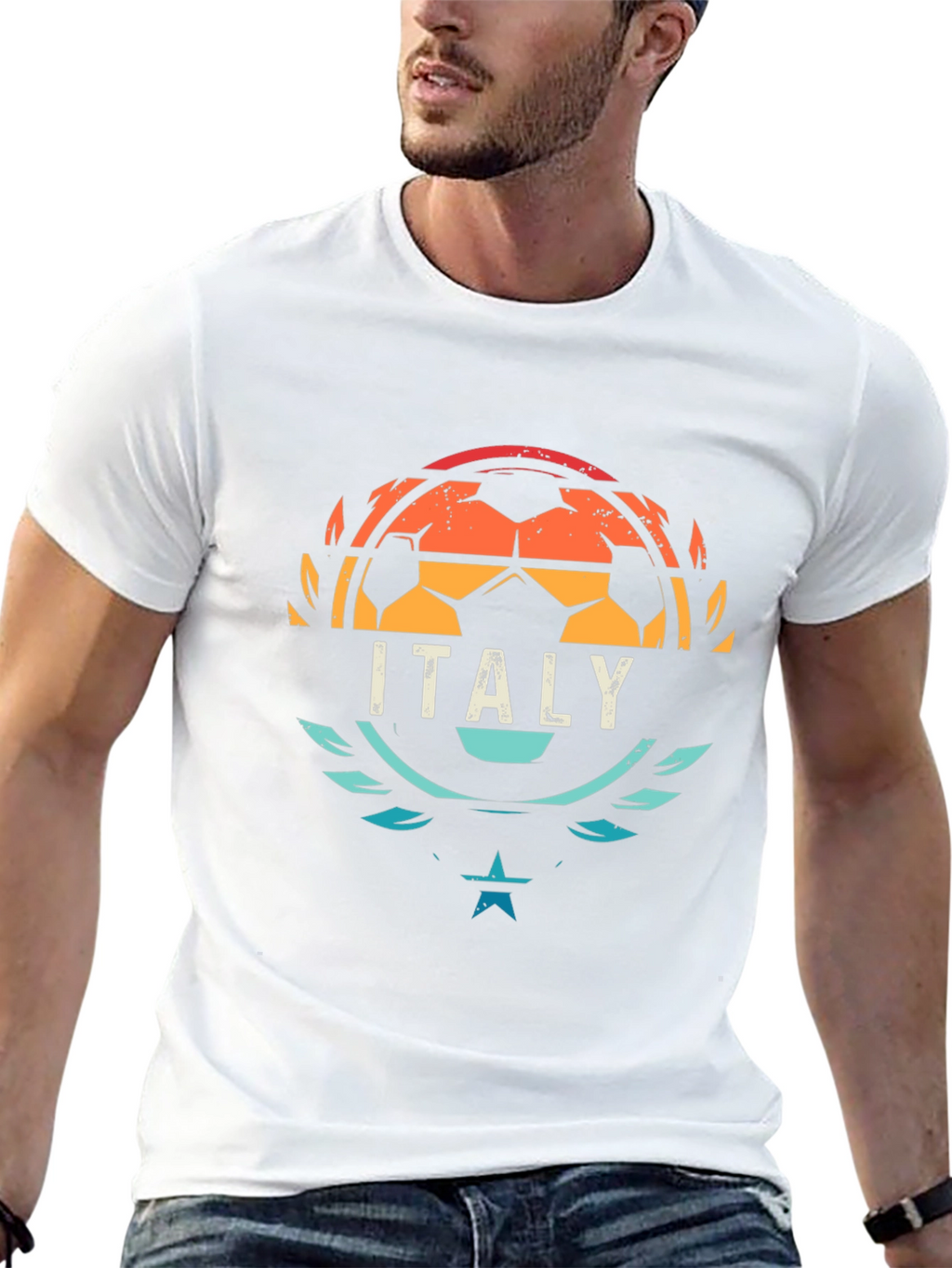 Italy Soccer T-Shirt - Retro Style Football Tee