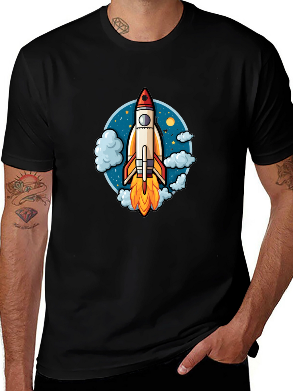 Rocket Launch Graphic Tee - Black