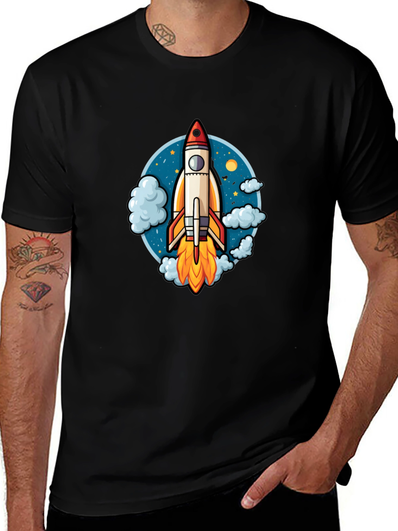 Rocket Launch Graphic Tee - Black