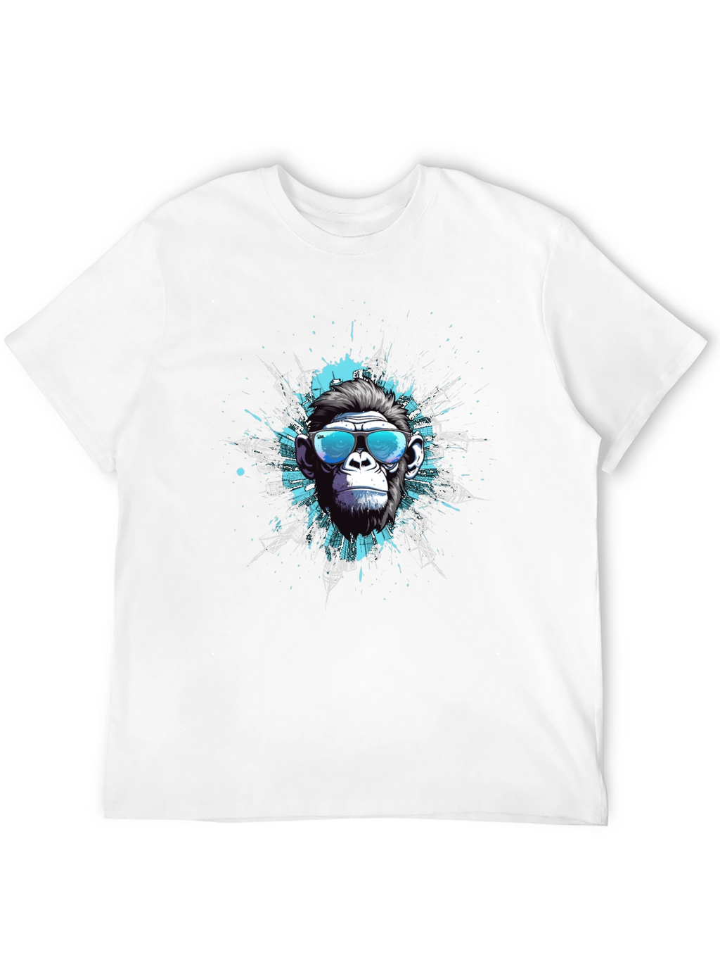 Cool Ape Cityscape Graphic Tee - Black Cotton T-Shirt