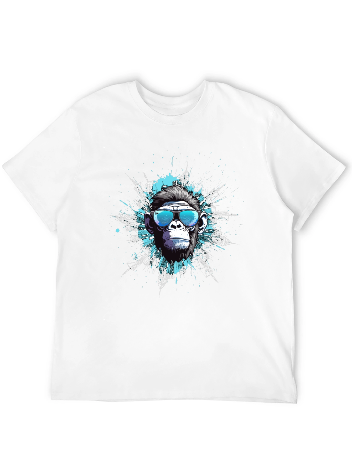 Cool Ape Cityscape Graphic Tee - Black Cotton T-Shirt