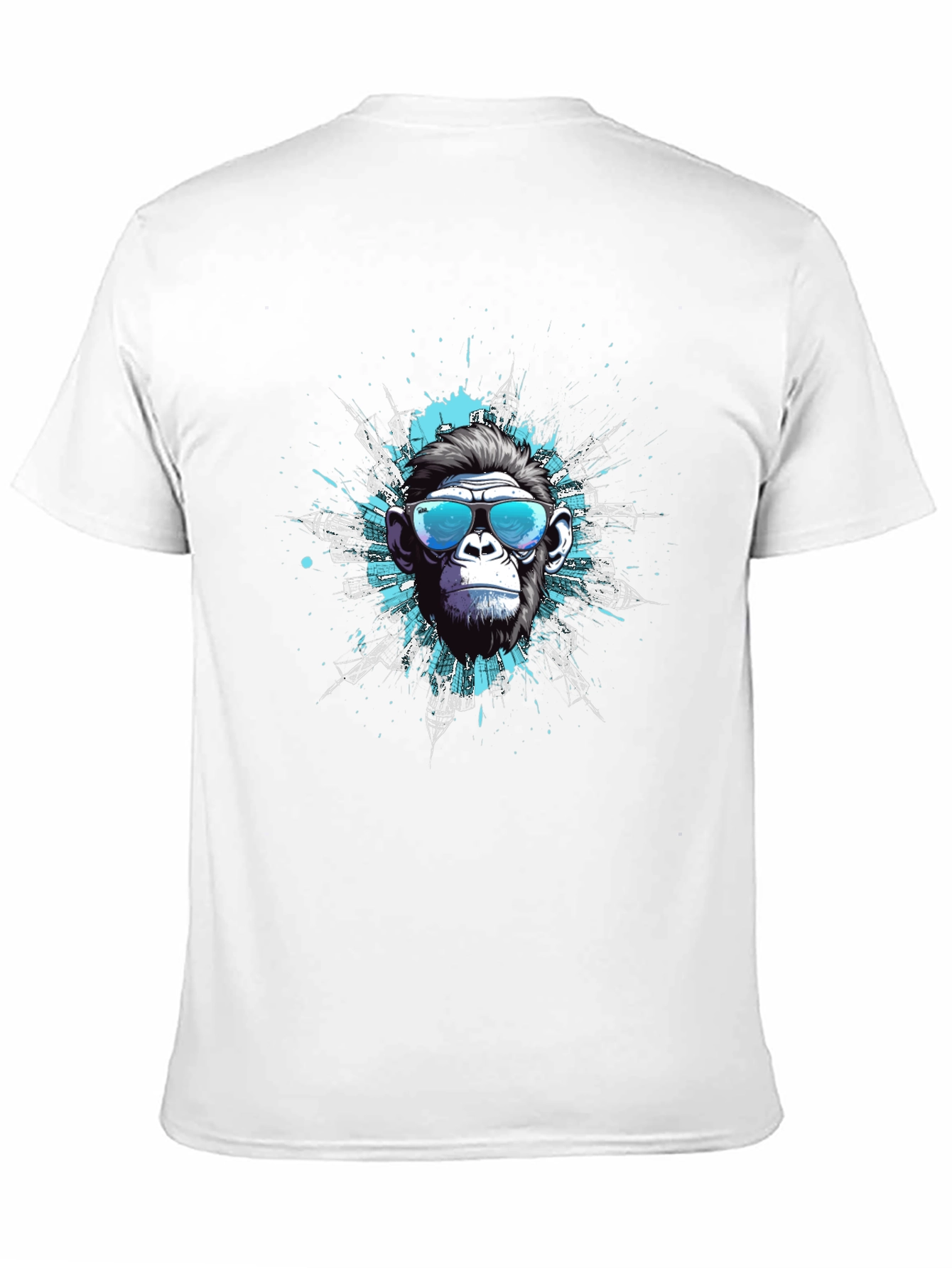 Cool Ape Cityscape Graphic Tee - Black Cotton T-Shirt