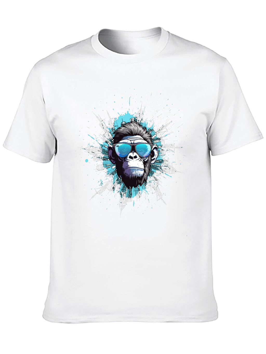 Cool Ape Cityscape Graphic Tee - Black Cotton T-Shirt