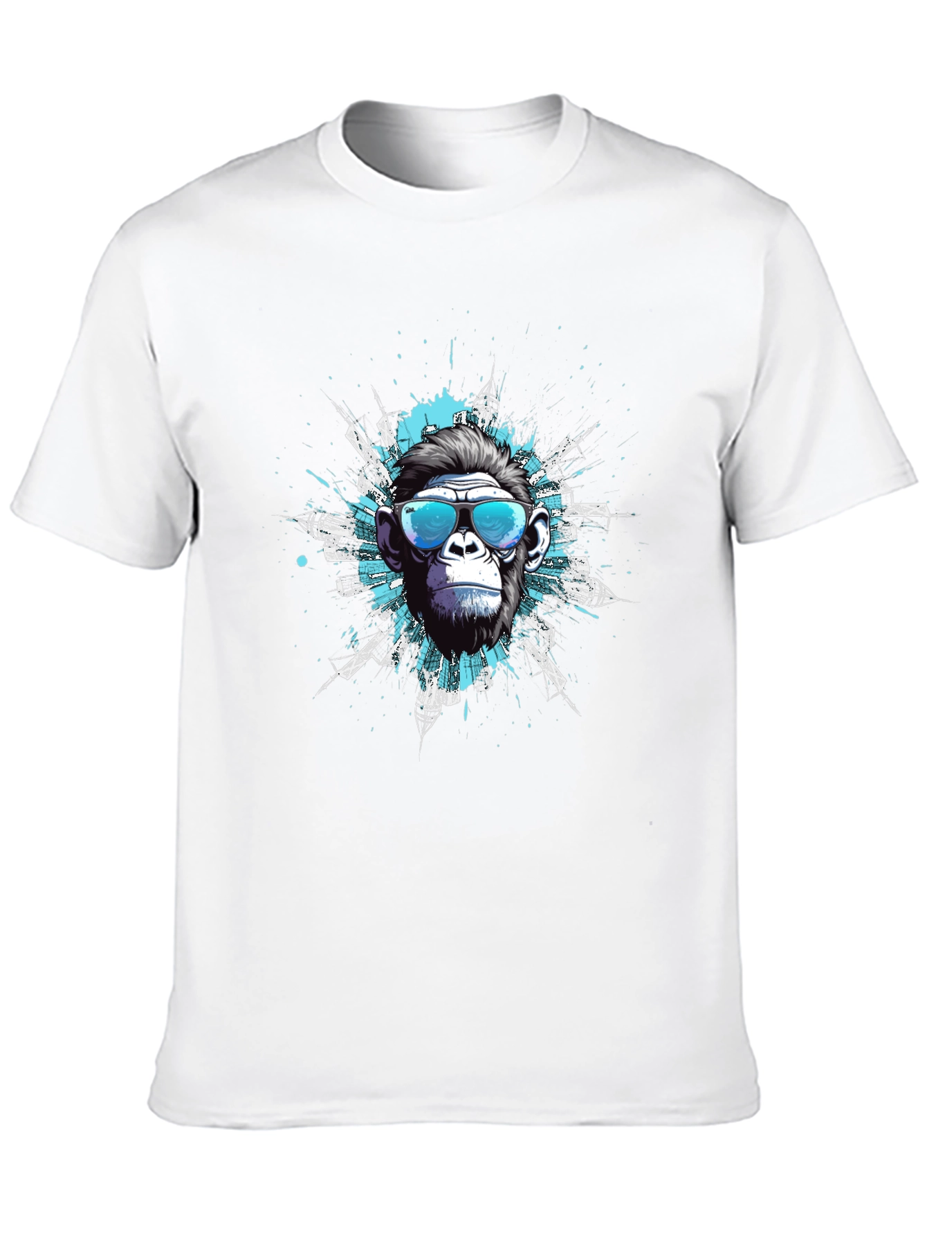Cool Ape Cityscape Graphic Tee - Black Cotton T-Shirt