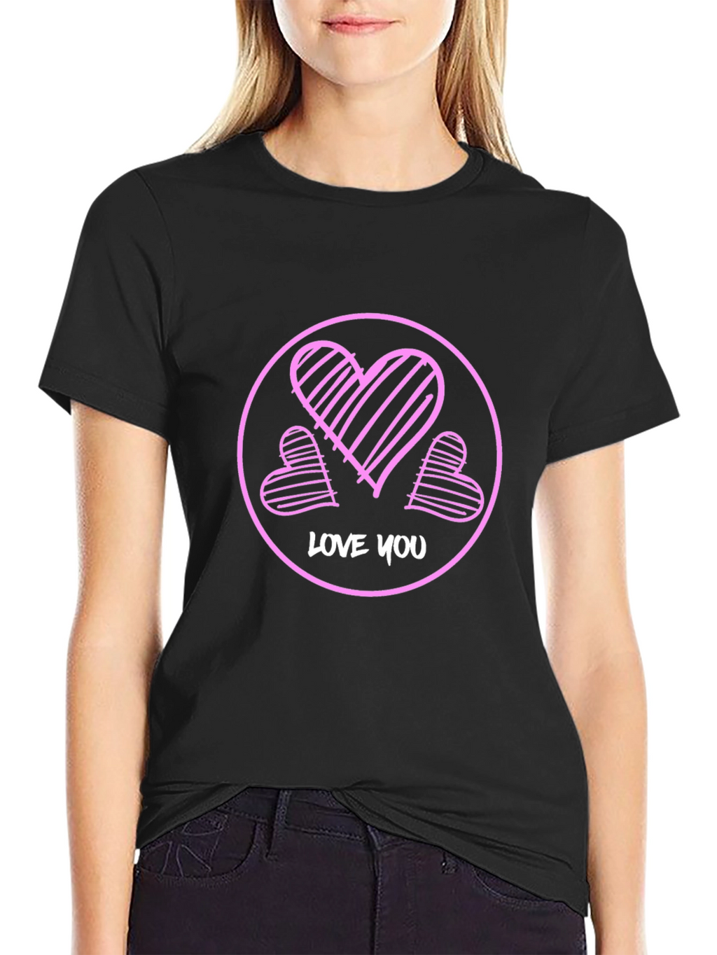 Love You Graphic Black Tee