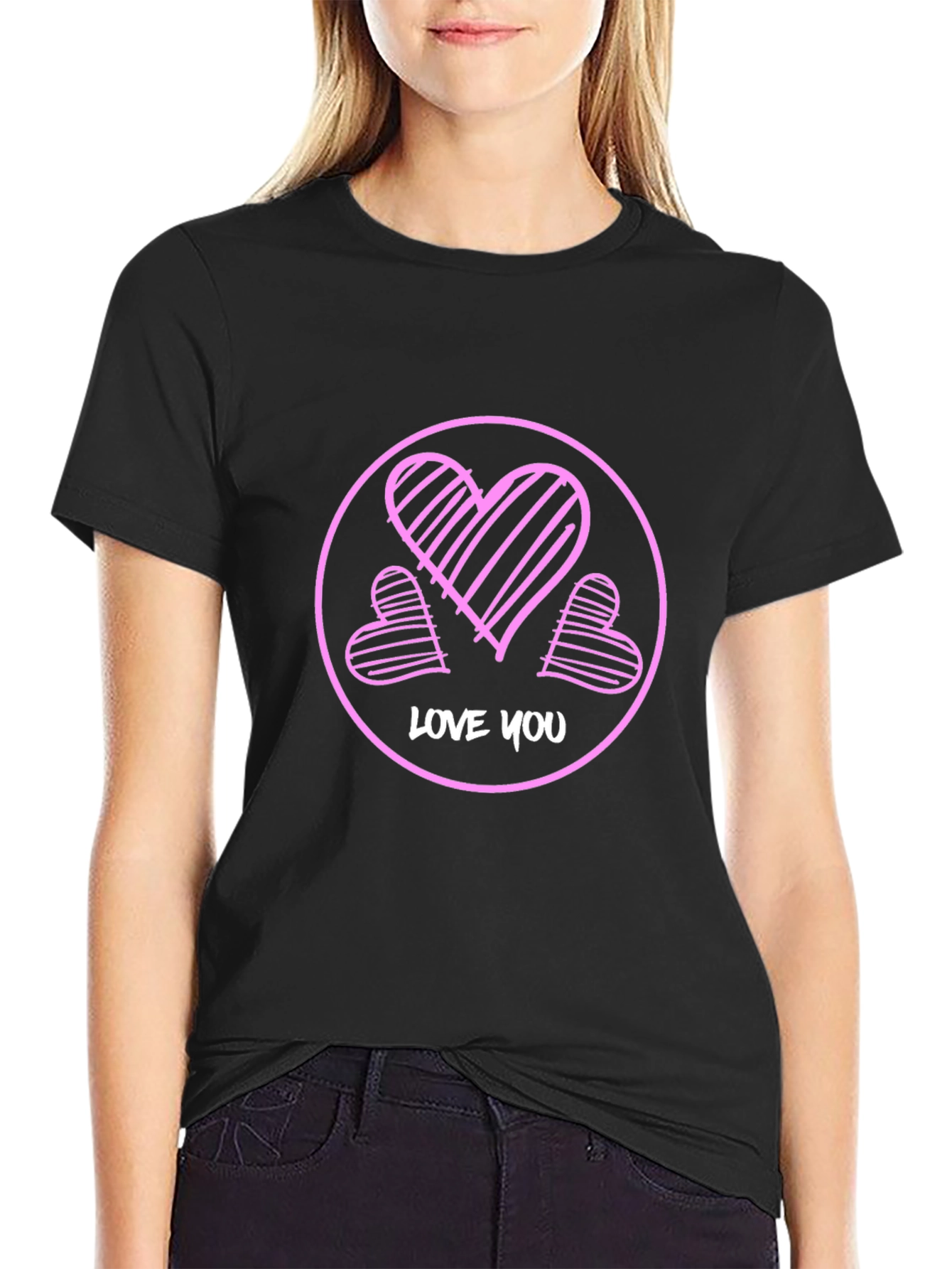 Love You Graphic Black Tee