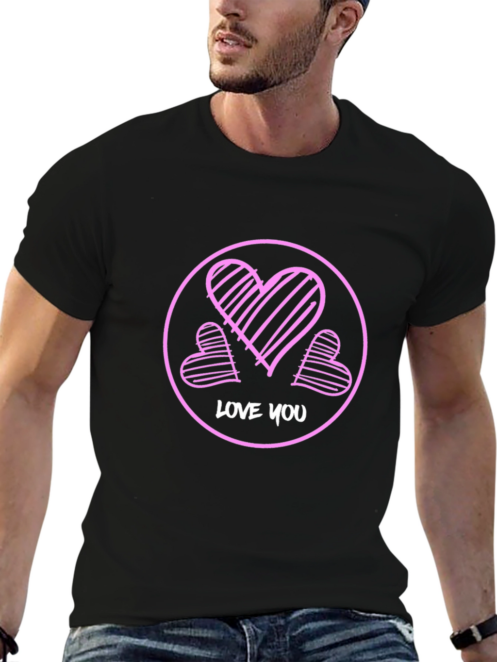 Love You Graphic Black Tee