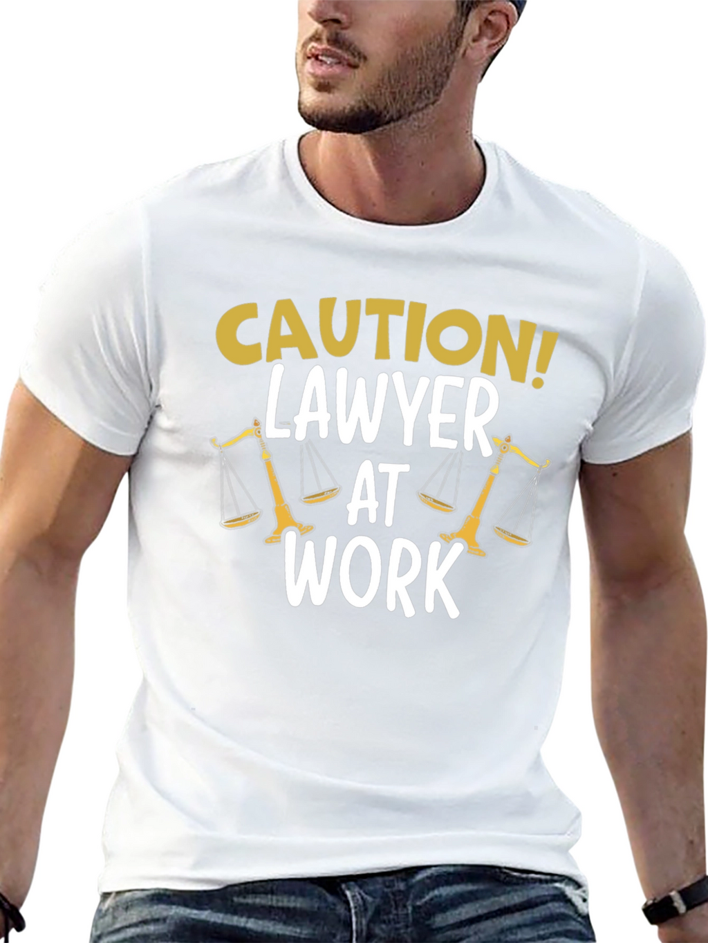 Caution! Lawyer At Work Novelty Graphic Tee