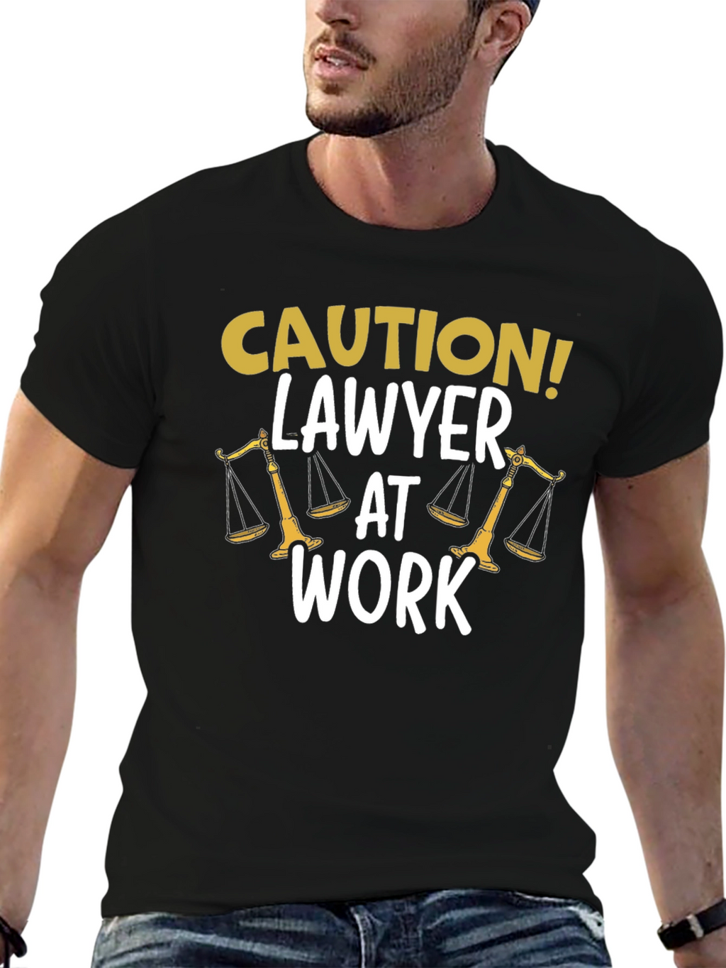 Caution! Lawyer At Work Novelty Graphic Tee
