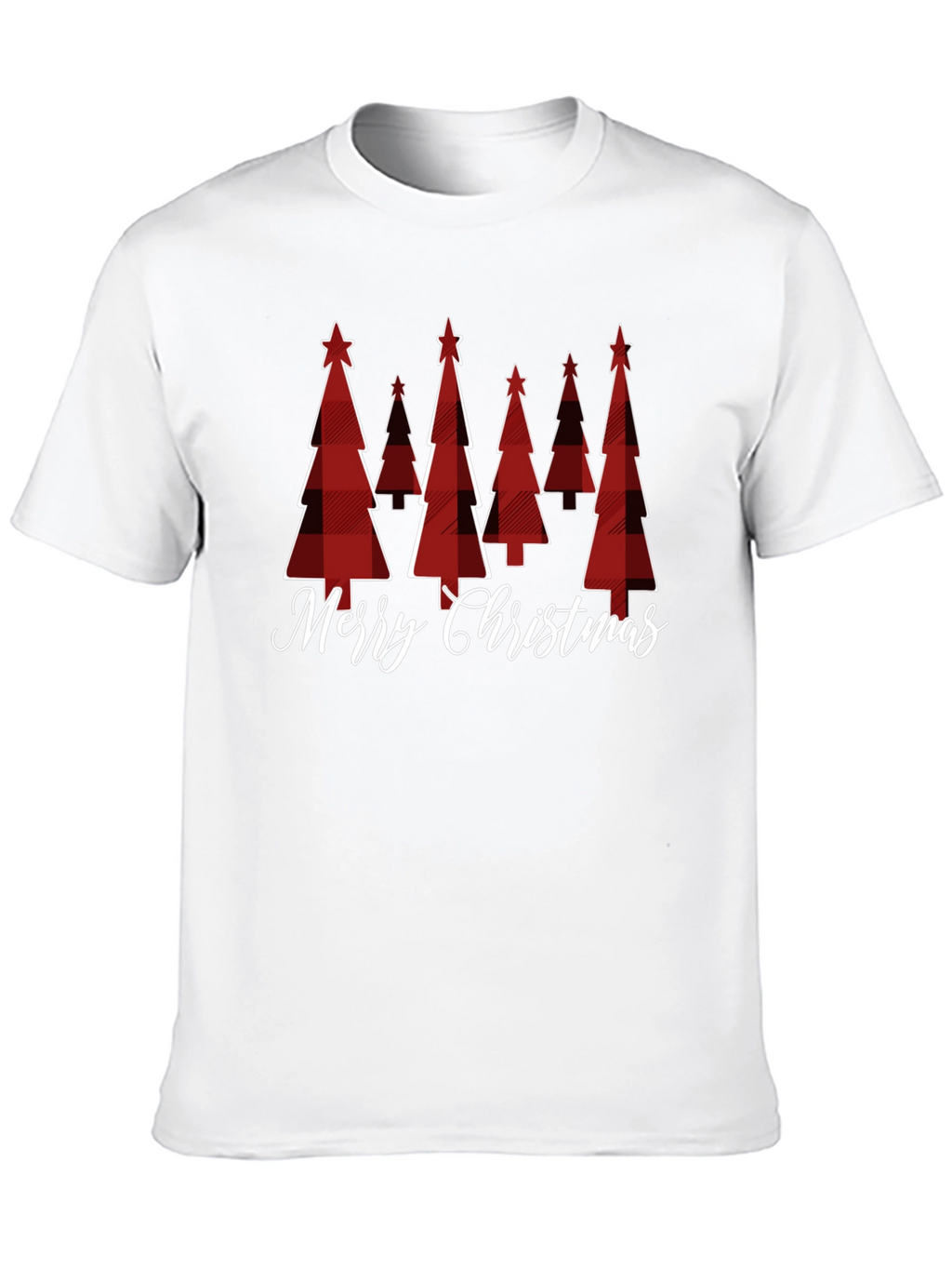 Festive Plaid Christmas Tree Graphic Tee