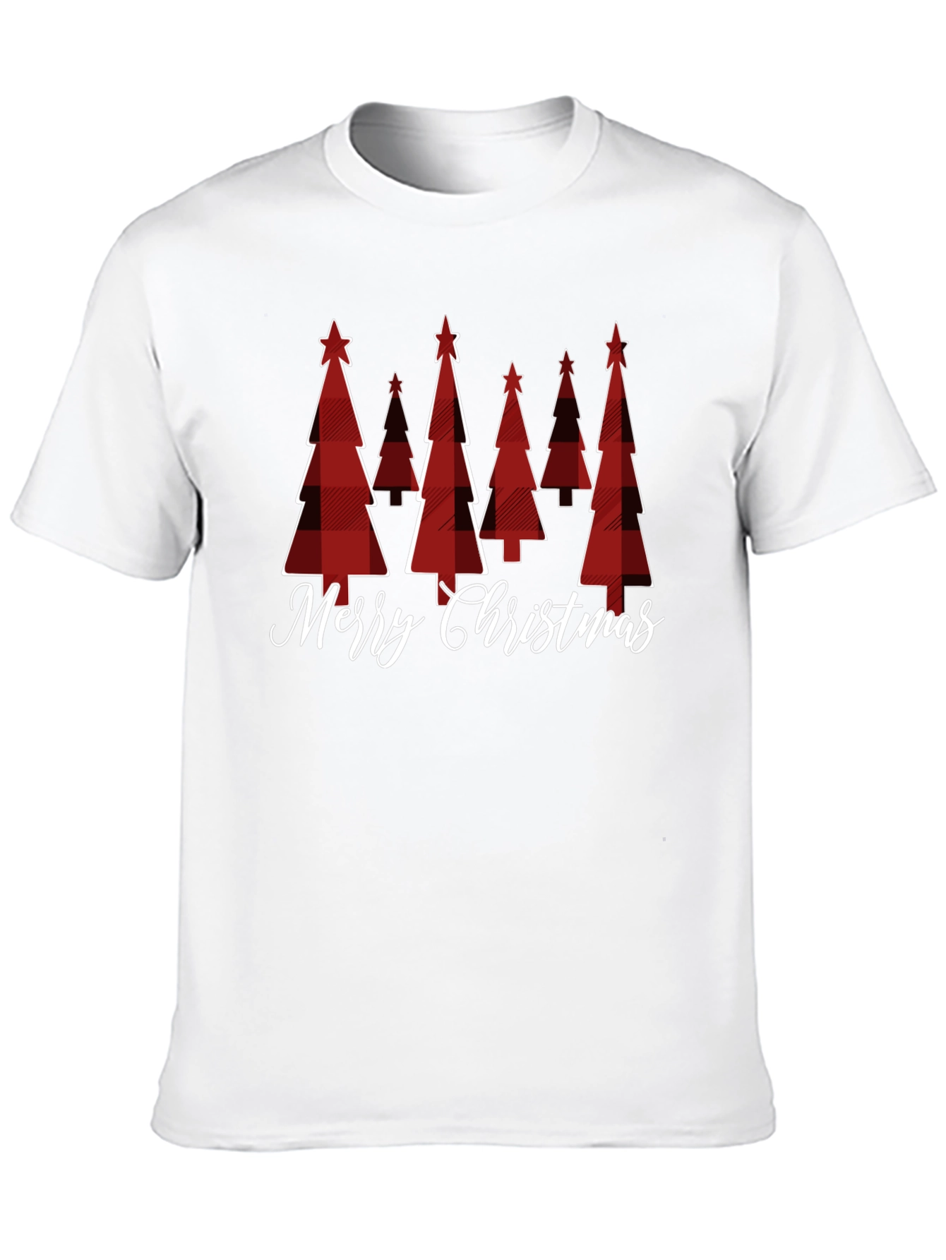 Festive Plaid Christmas Tree Graphic Tee