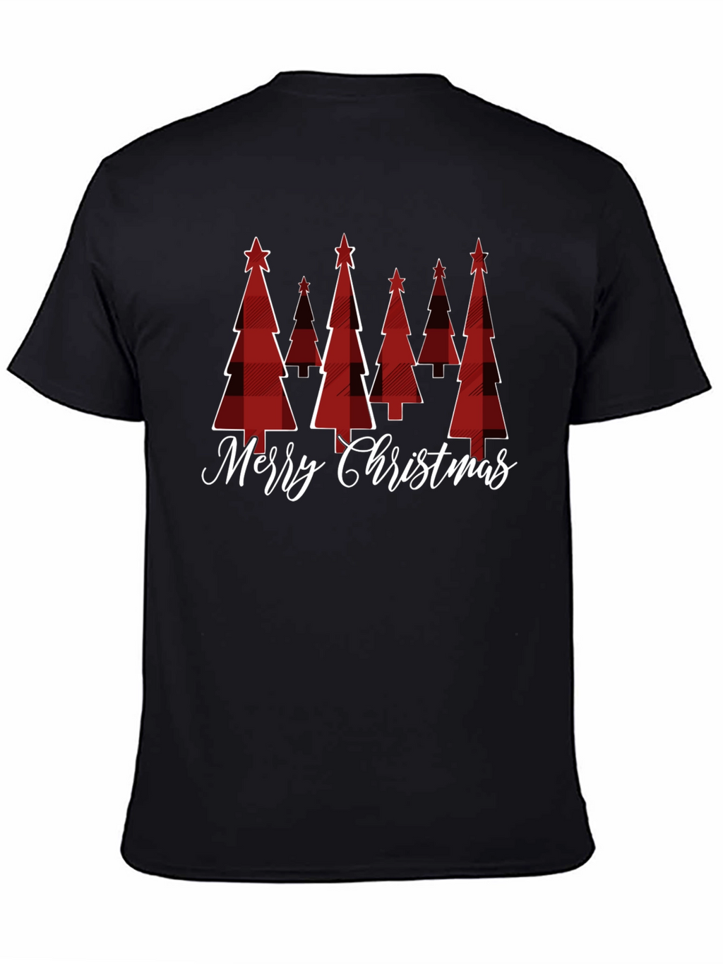 Festive Plaid Christmas Tree Graphic Tee