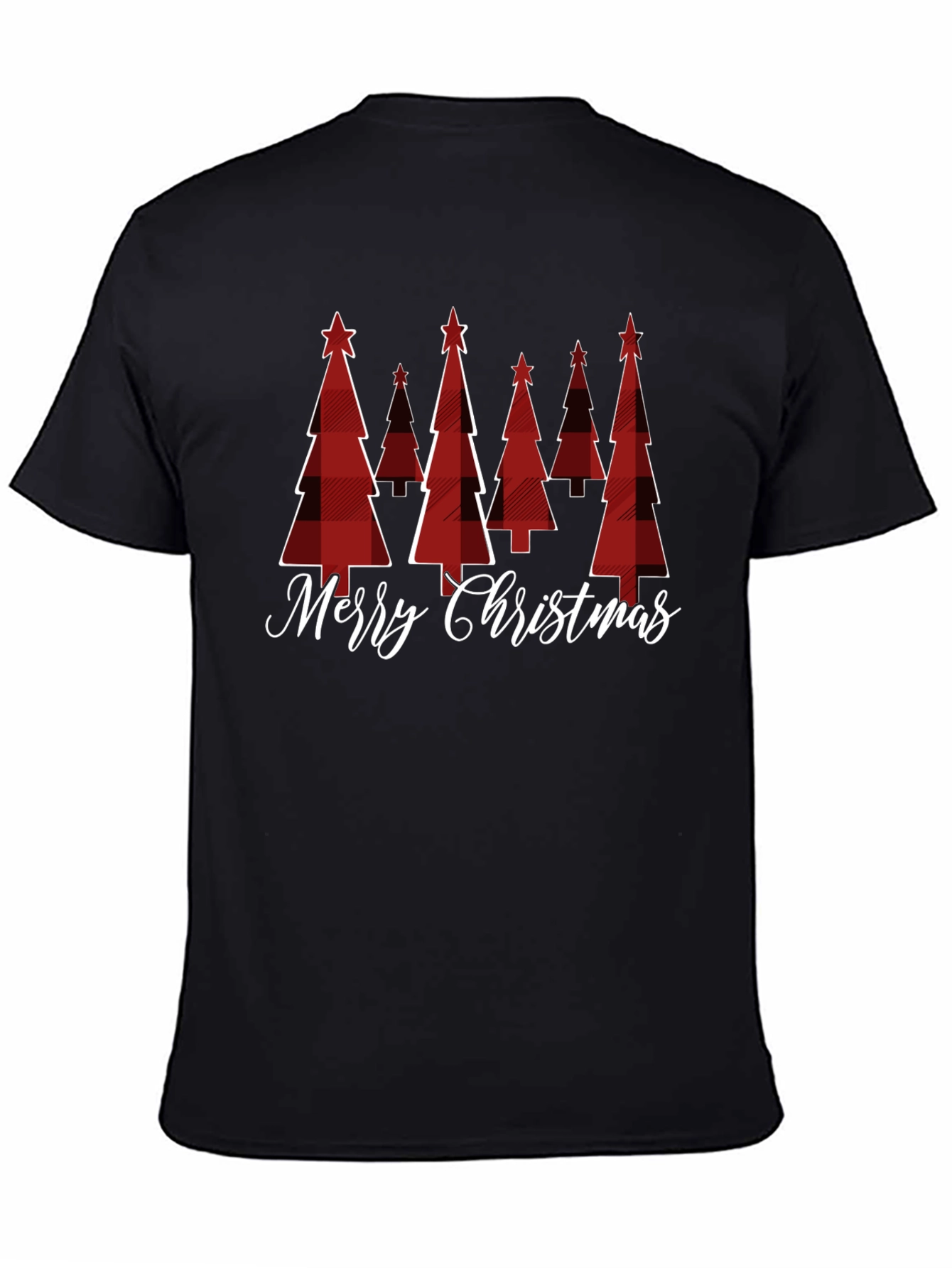 Festive Plaid Christmas Tree Graphic Tee