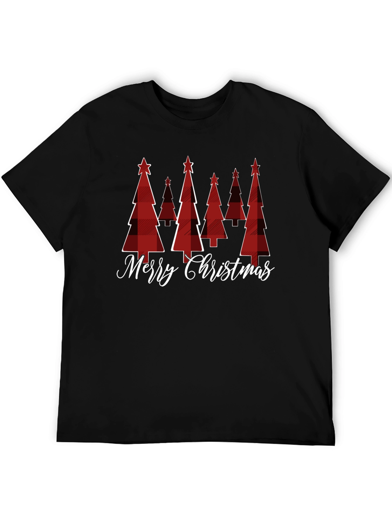 Festive Plaid Christmas Tree Graphic Tee