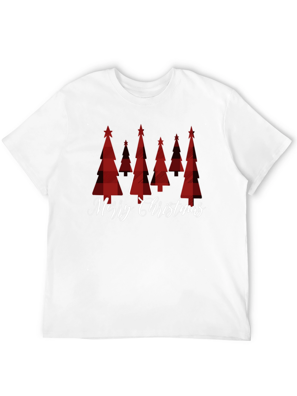 Festive Plaid Christmas Tree Graphic Tee