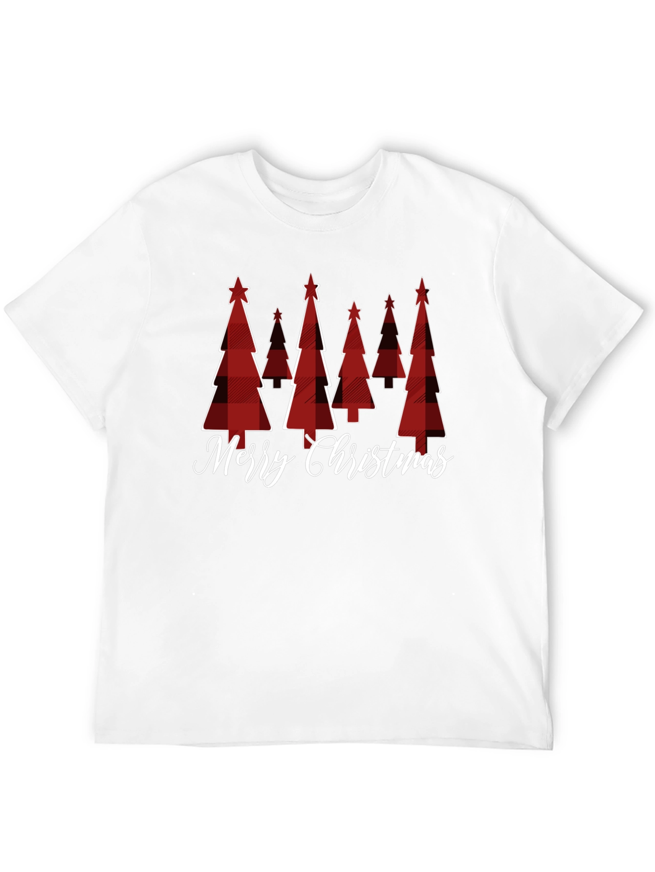 Festive Plaid Christmas Tree Graphic Tee