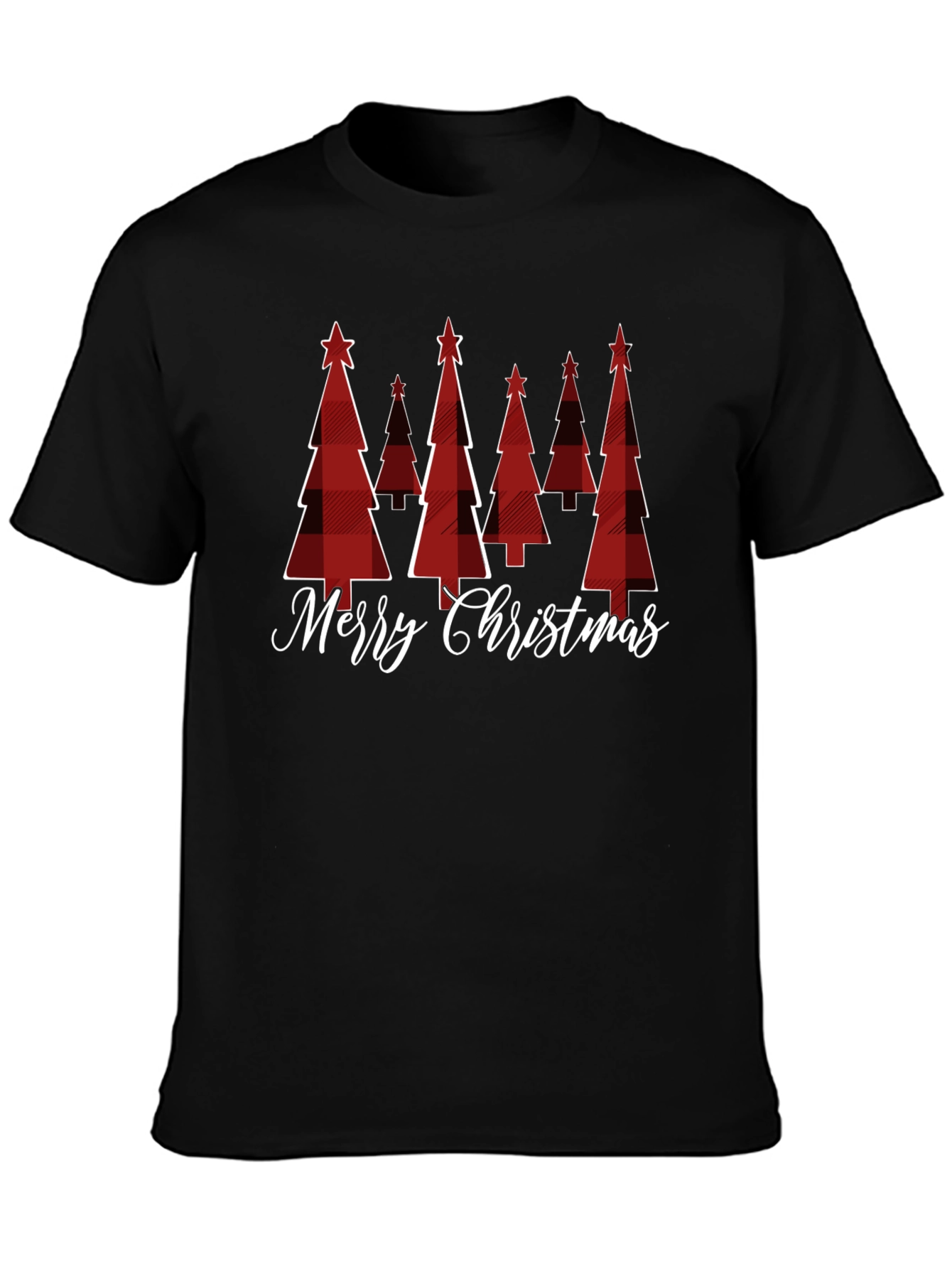 Festive Plaid Christmas Tree Graphic Tee
