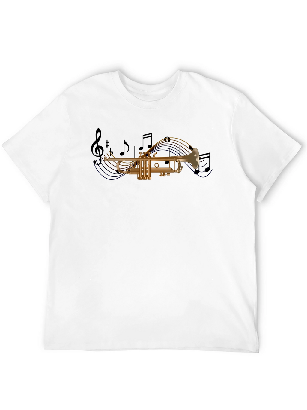 Musical Trumpet Graphic T-Shirt - Black