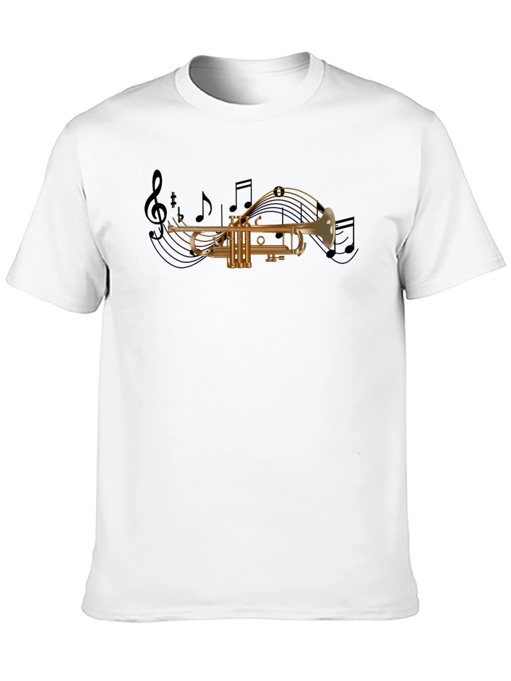 Musical Trumpet Graphic T-Shirt - Black