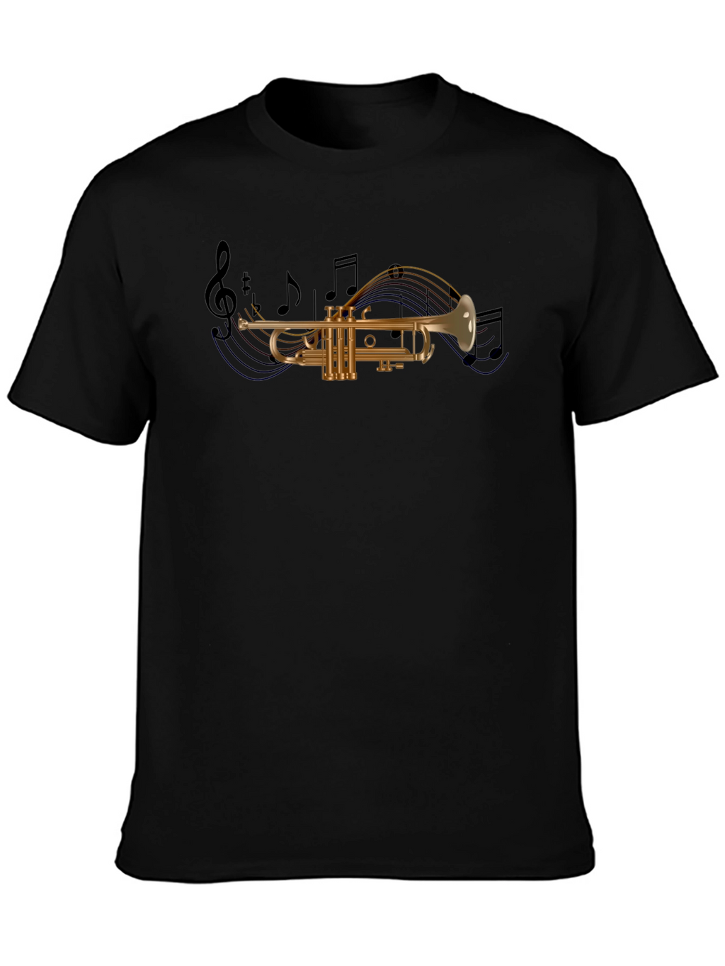 Musical Trumpet Graphic T-Shirt - Black