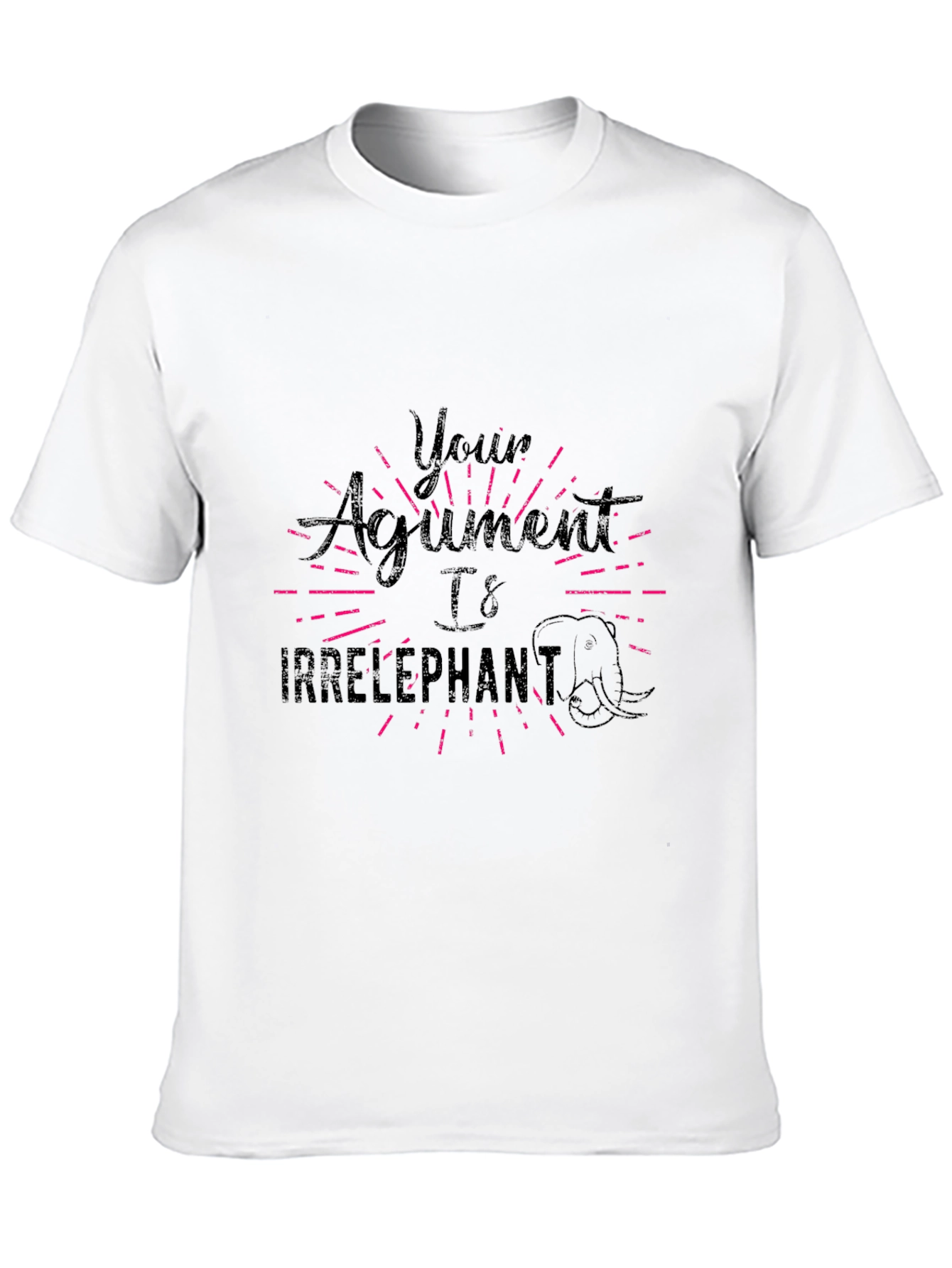 Irrelephant T-Shirt Funny Pun Tee Black Cotton