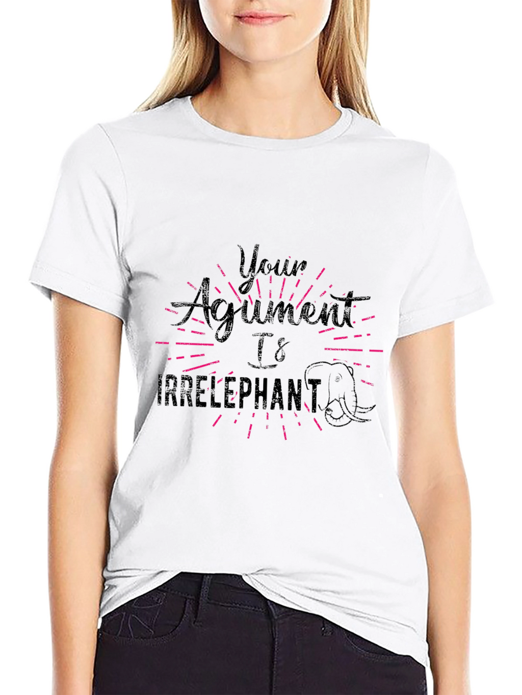 Irrelephant T-Shirt Funny Pun Tee Black Cotton
