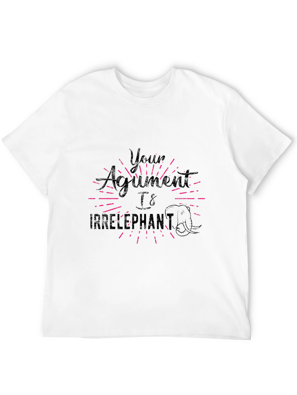 Irrelephant T-Shirt Funny Pun Tee Black Cotton