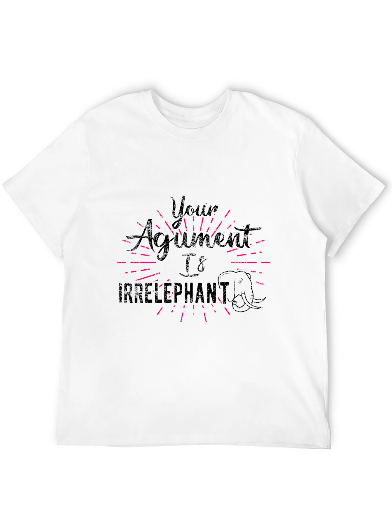 Irrelephant T-Shirt Funny Pun Tee Black Cotton