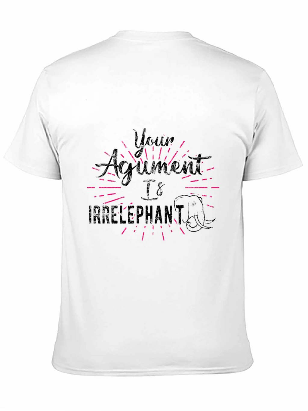 Irrelephant T-Shirt Funny Pun Tee Black Cotton
