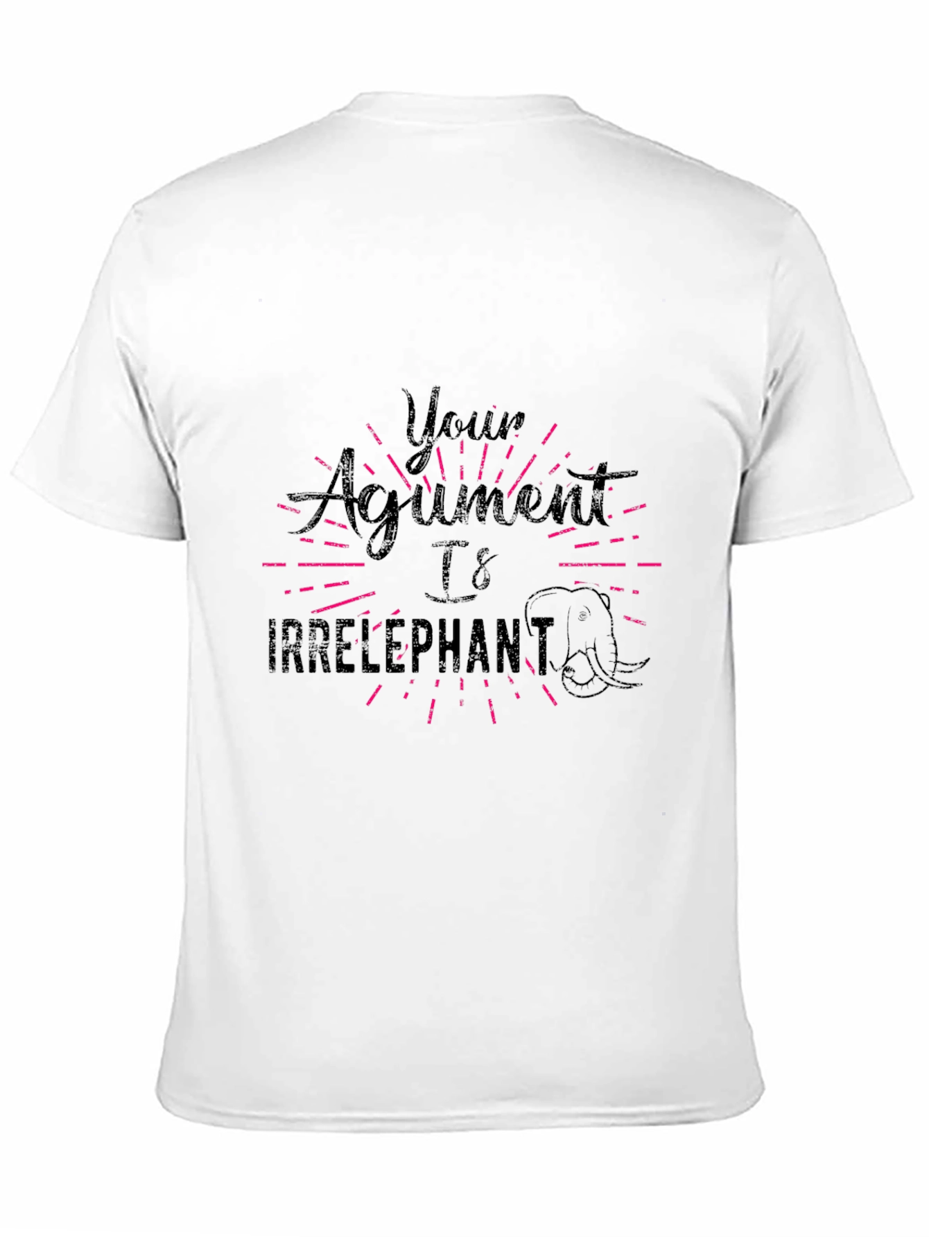 Irrelephant T-Shirt Funny Pun Tee Black Cotton