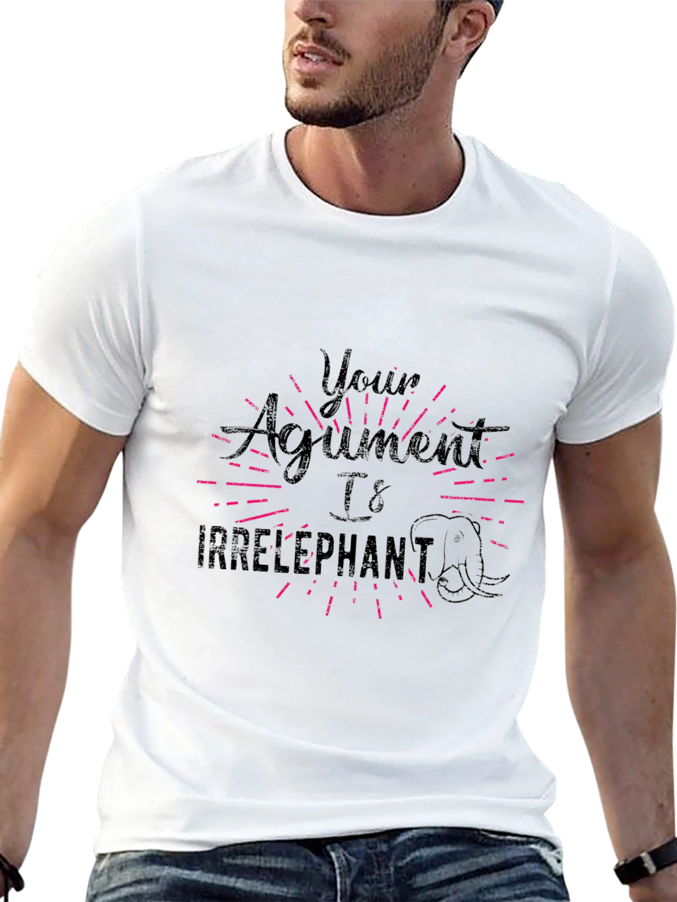 Irrelephant T-Shirt Funny Pun Tee Black Cotton