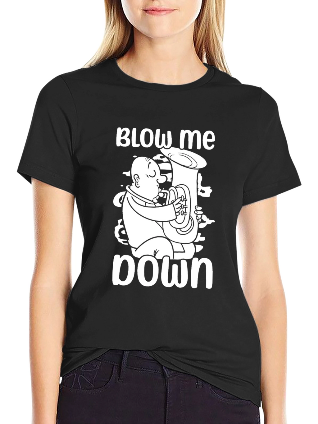 Blow Me Down Tuba Player Graphic Tee