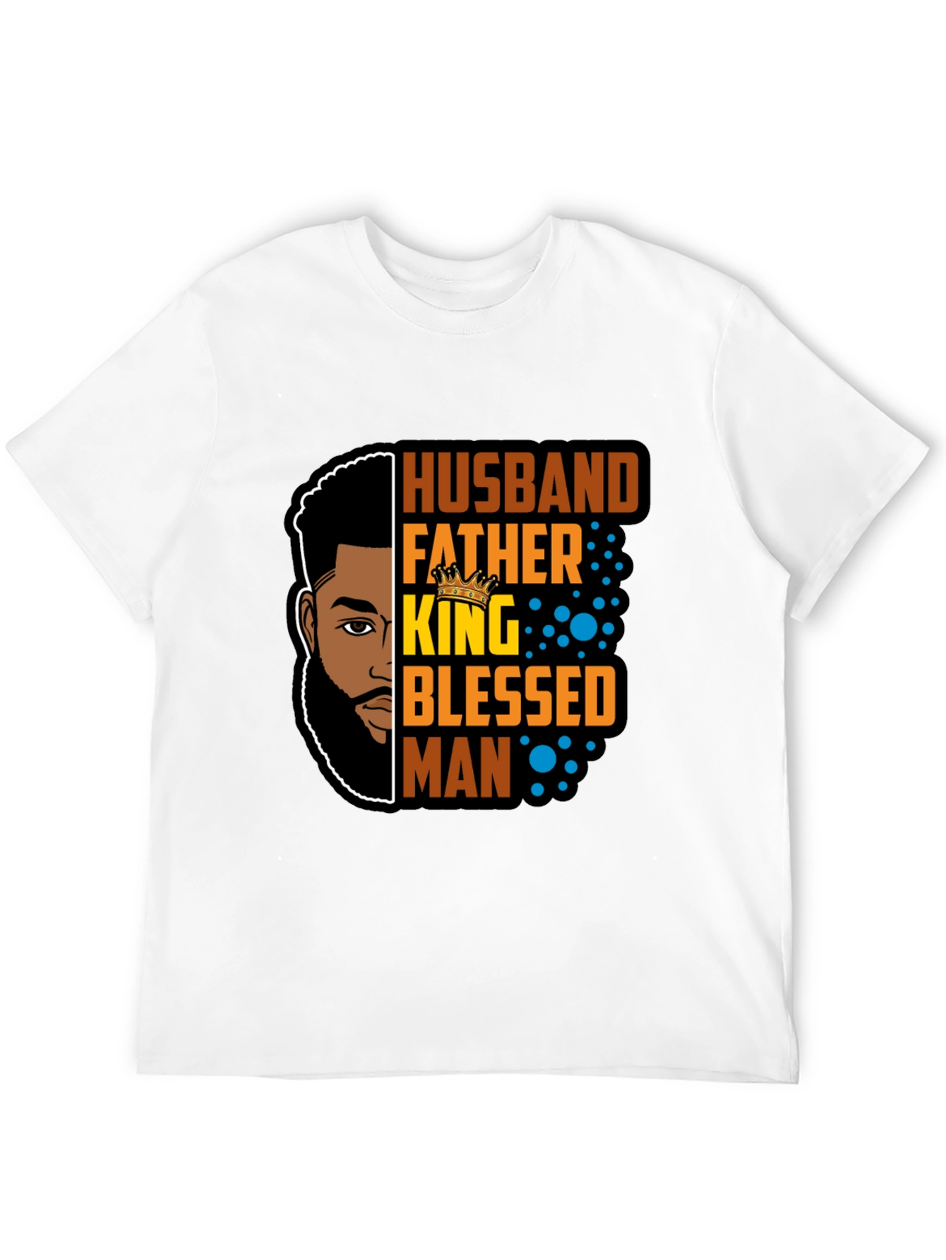 Husband Father King Blessed Man Black T-Shirt