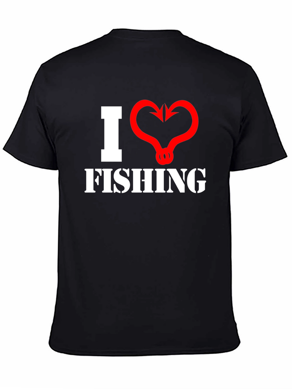 I Heart Fishing Graphic T-Shirt - Black