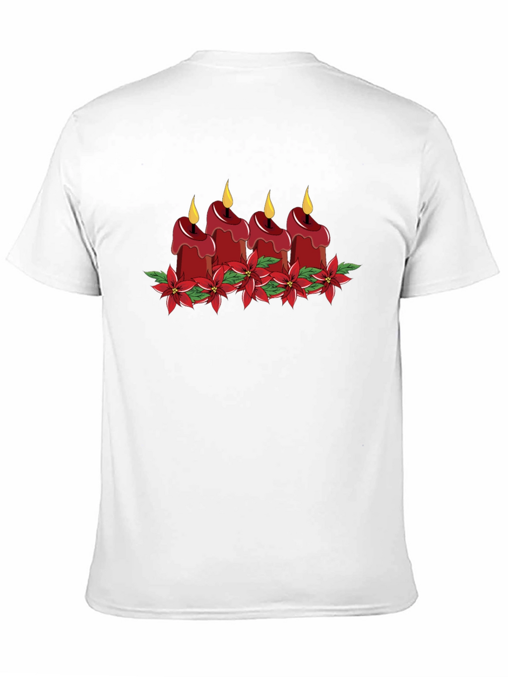 Festive Candle Poinsettia Graphic Tee