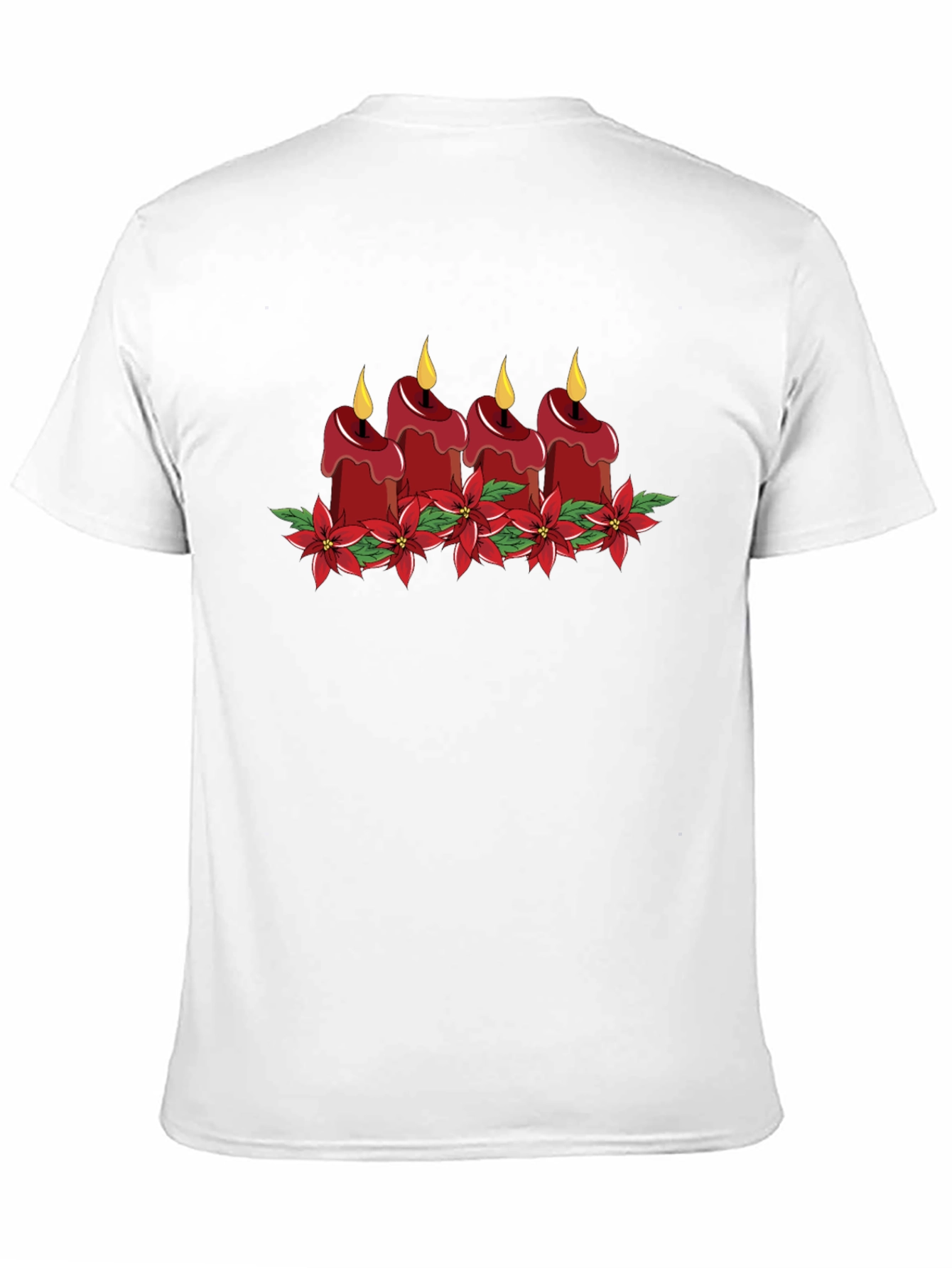 Festive Candle Poinsettia Graphic Tee