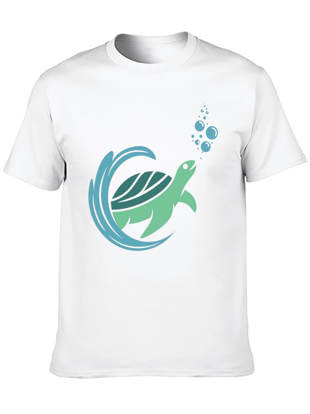 Sea Turtle Graphic Print Mens Black T-Shirt