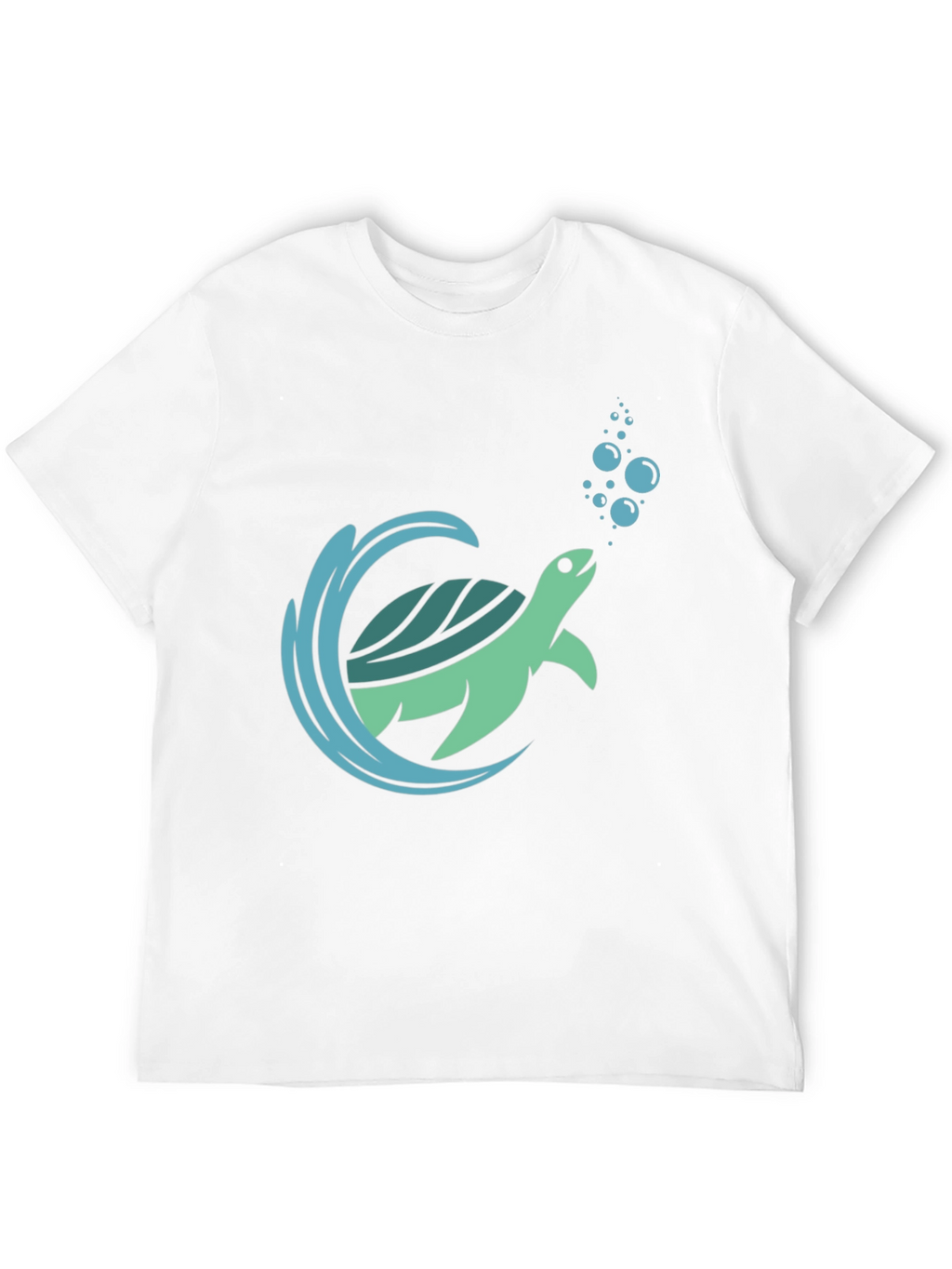 Sea Turtle Graphic Print Mens Black T-Shirt