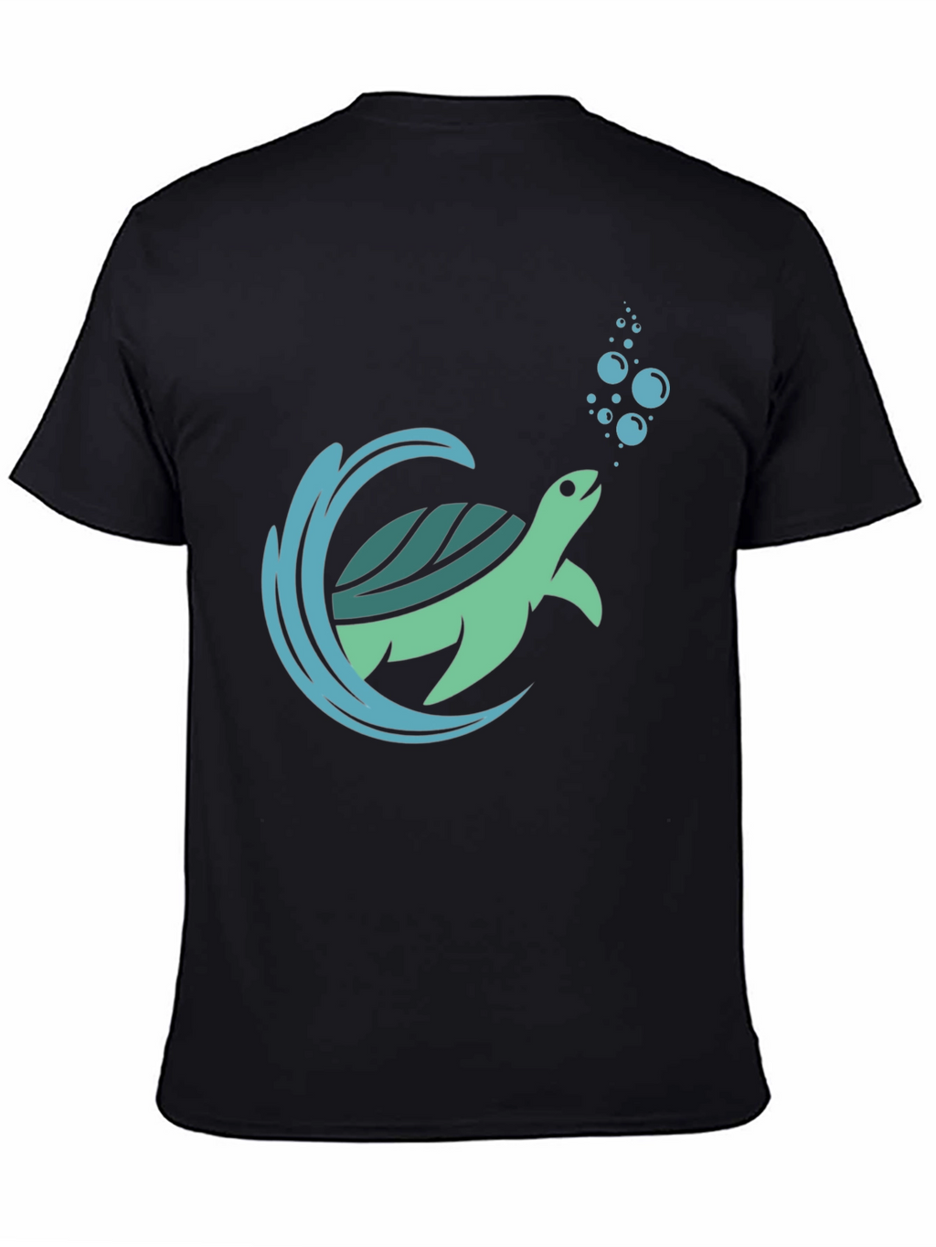 Sea Turtle Graphic Print Mens Black T-Shirt