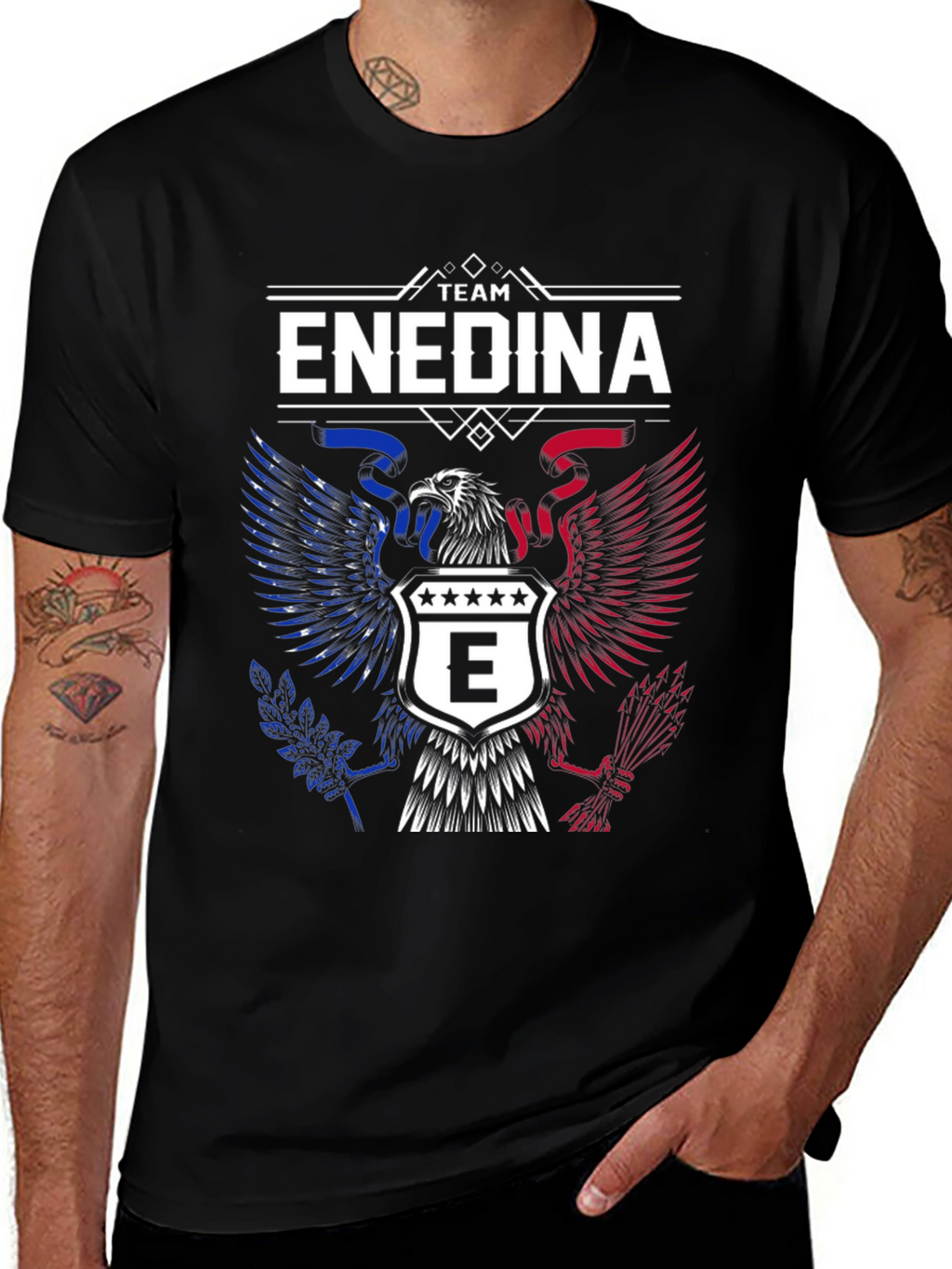 Team Enedina Graphic T-Shirt - Patriotic Eagle Design