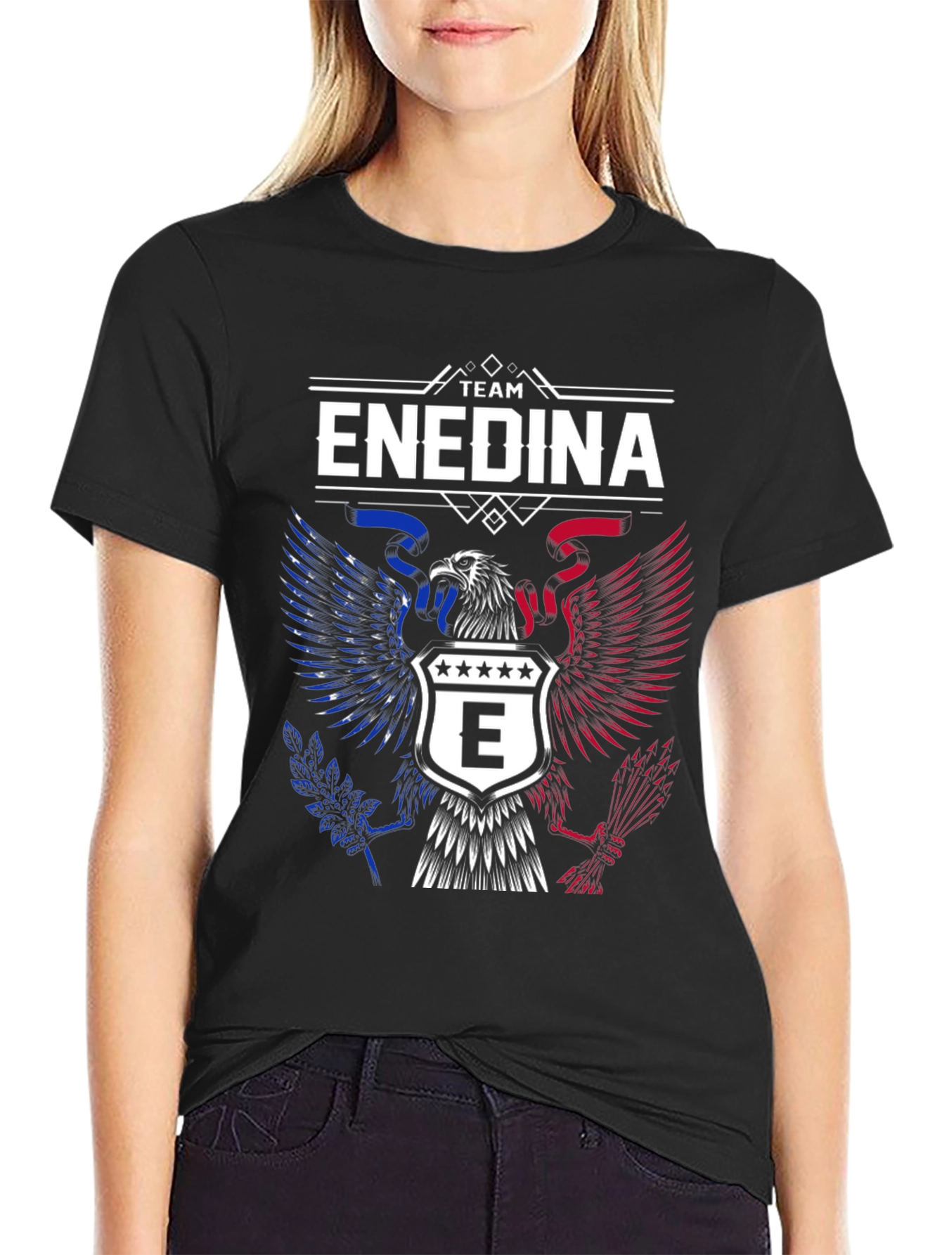 Team Enedina Graphic T-Shirt - Patriotic Eagle Design
