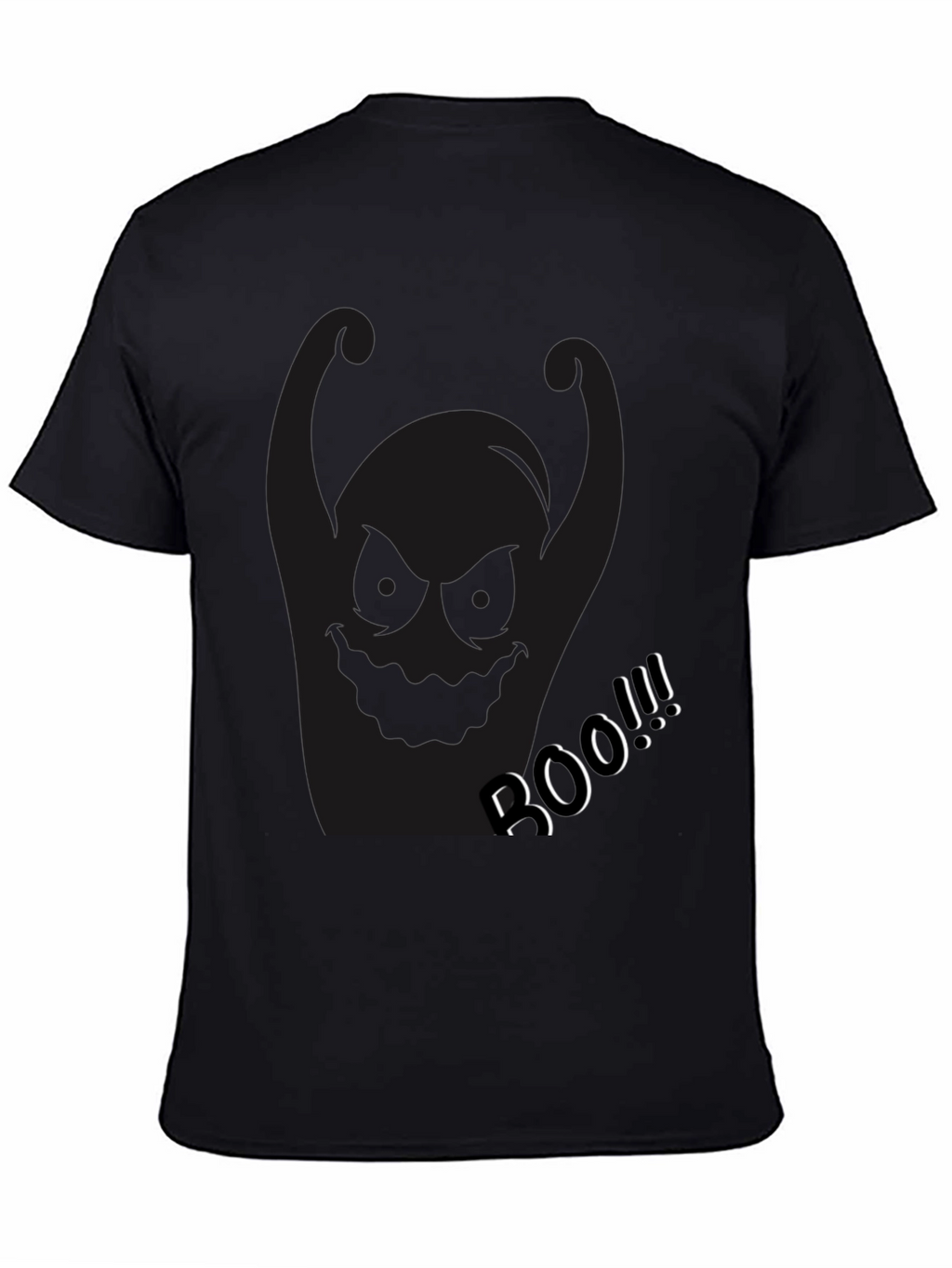 Spooky Black Boo Graphic T-Shirt