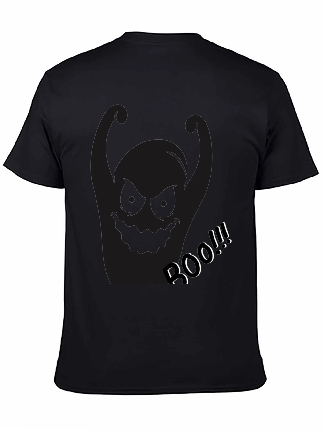 Spooky Black Boo Graphic T-Shirt