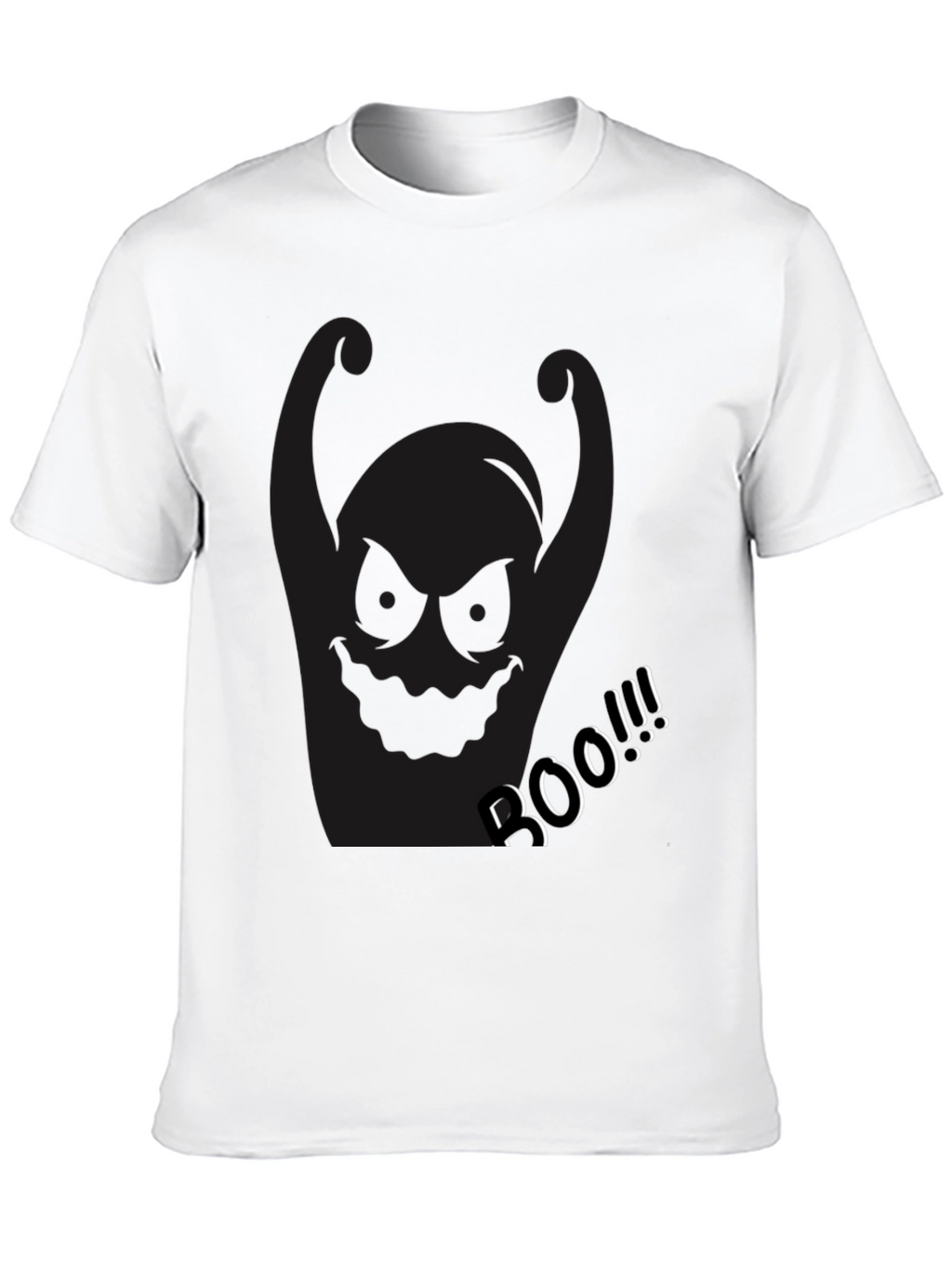 Spooky Black Boo Graphic T-Shirt