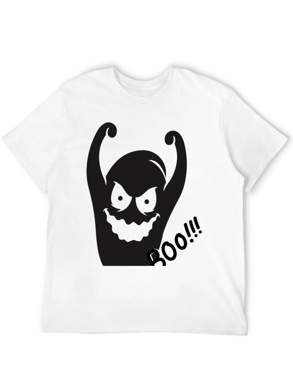 Spooky Black Boo Graphic T-Shirt