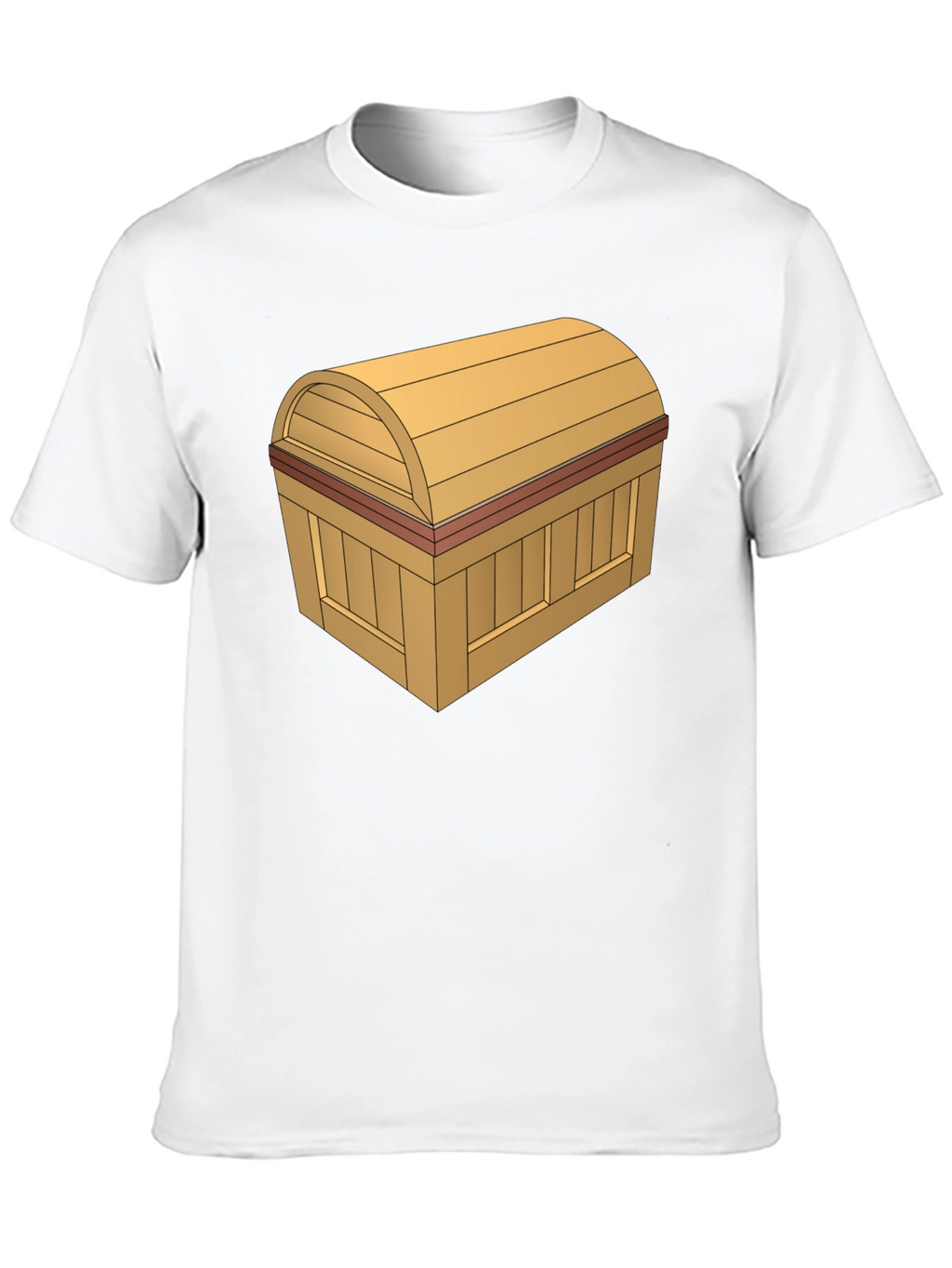 Cartoon Treasure Chest Graphic Tee - Black Cotton T-Shirt