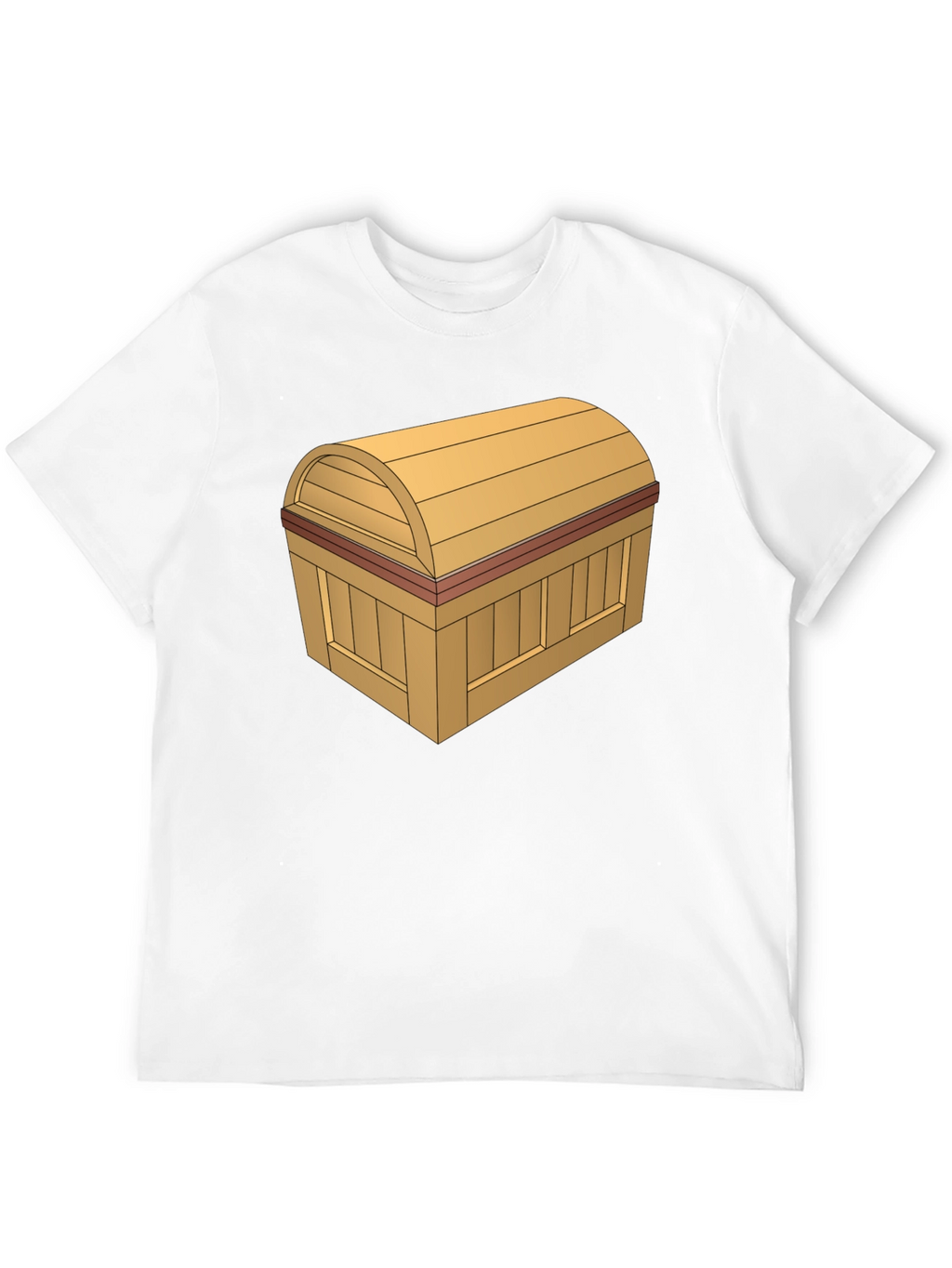 Cartoon Treasure Chest Graphic Tee - Black Cotton T-Shirt