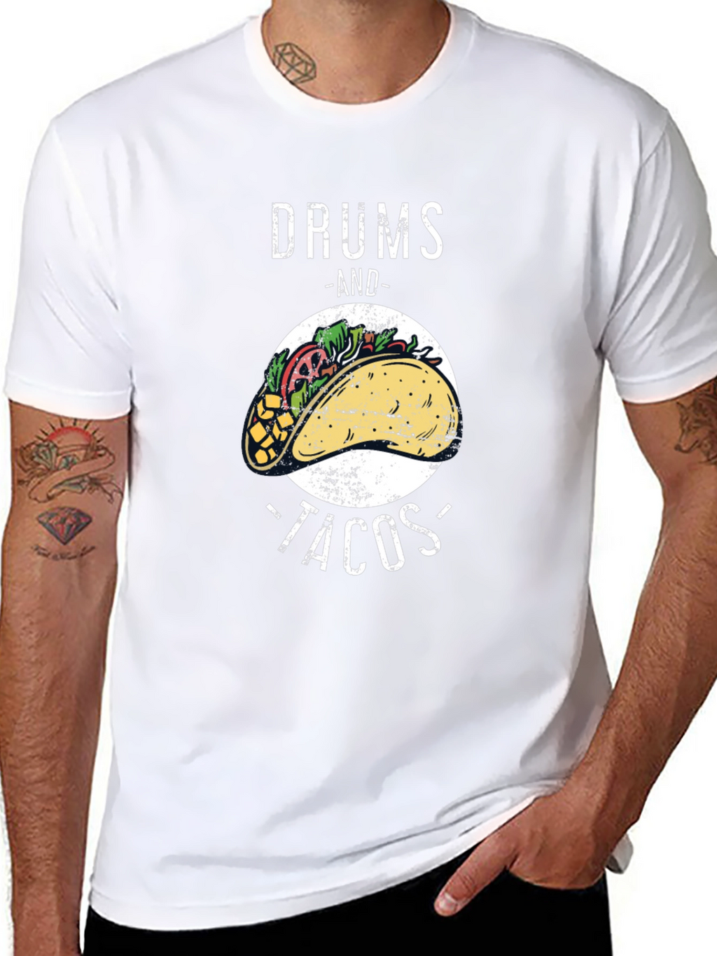Drums and Tacos Graphic T-Shirt - Foodie Tee