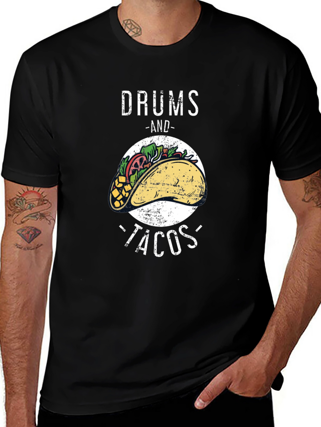 Drums and Tacos Graphic T-Shirt - Foodie Tee